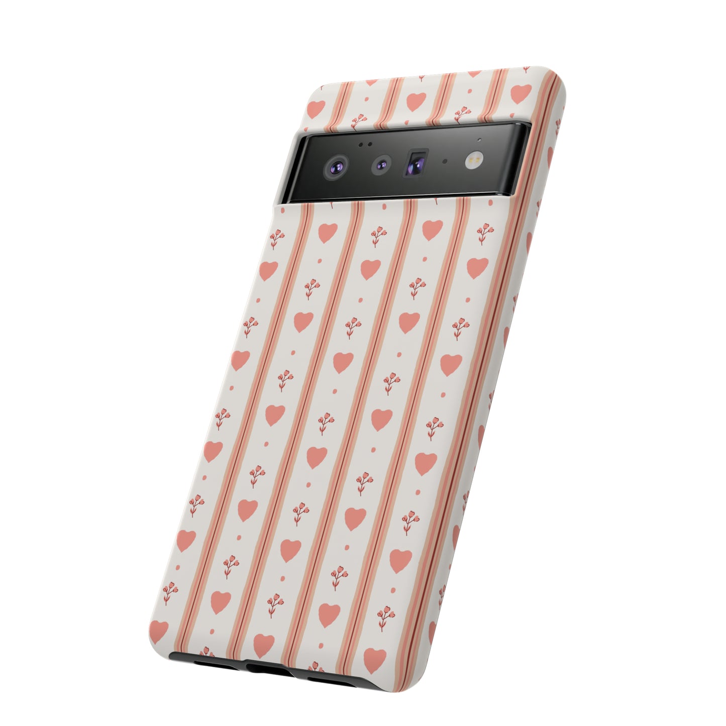 Light Pink Vintage Heart Pattern | Tough Phone Case