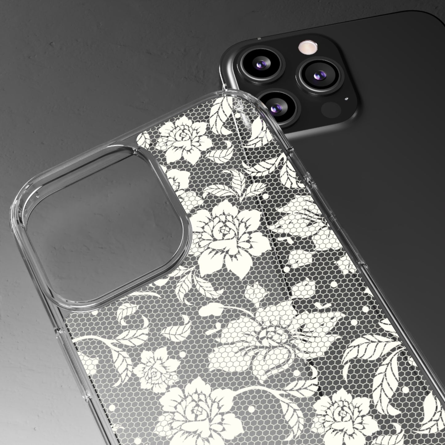 Romantic Lace Coquette Clear Phone Case