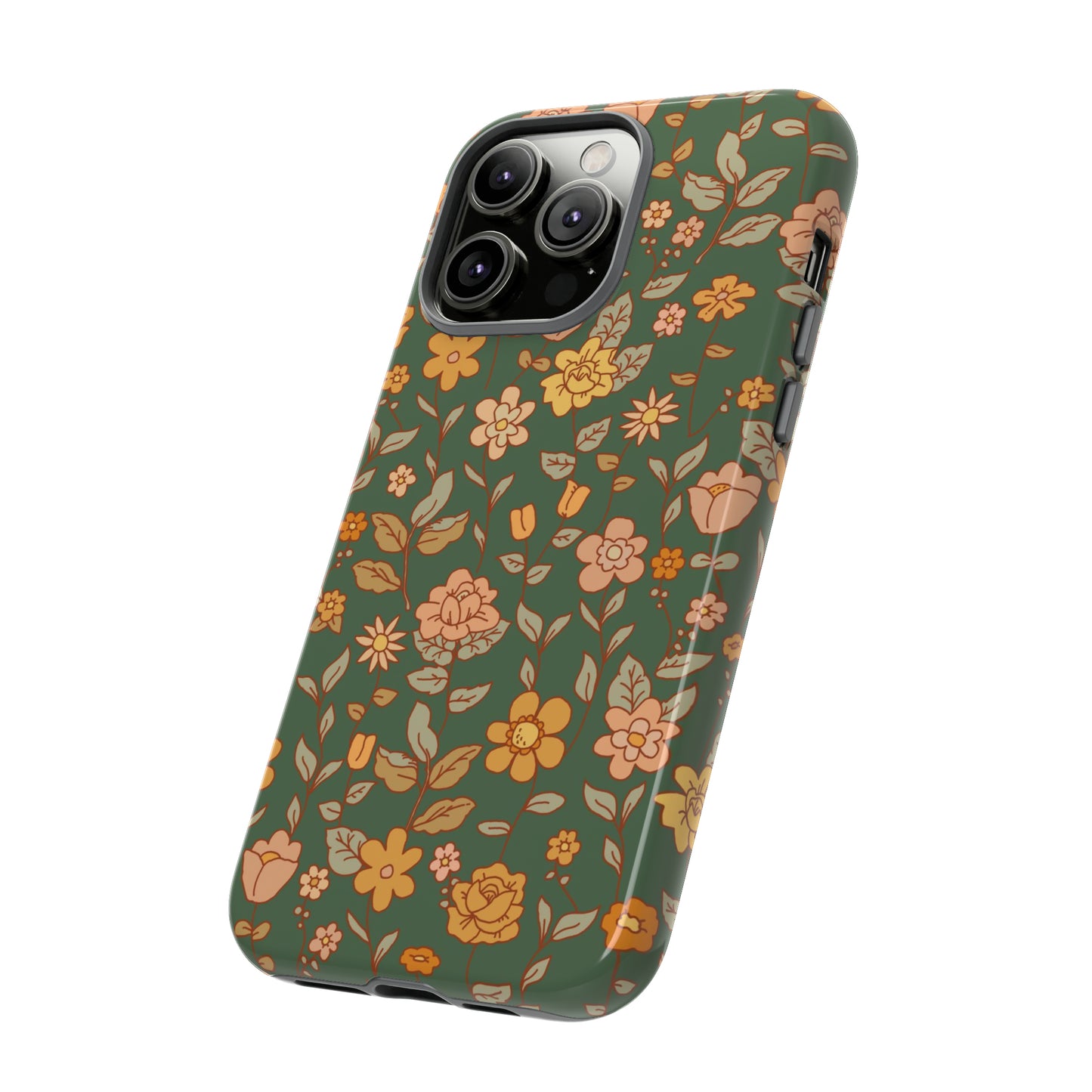 Green Old Fashioned Flowers | Tough Phone Case