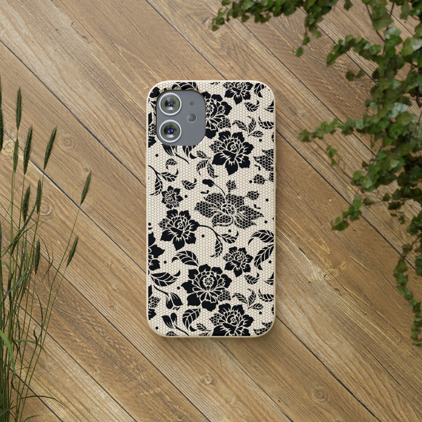 Black Lace Coquette | 100% Biodegradable Phone Case