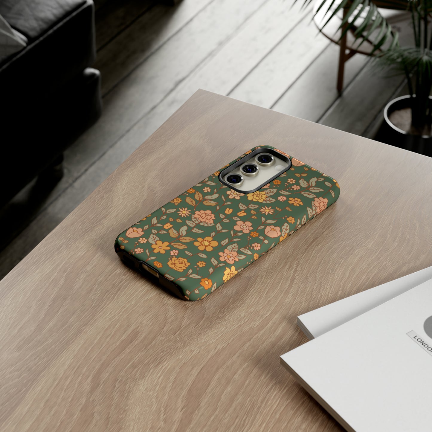 Green Old Fashioned Flowers | Tough Phone Case