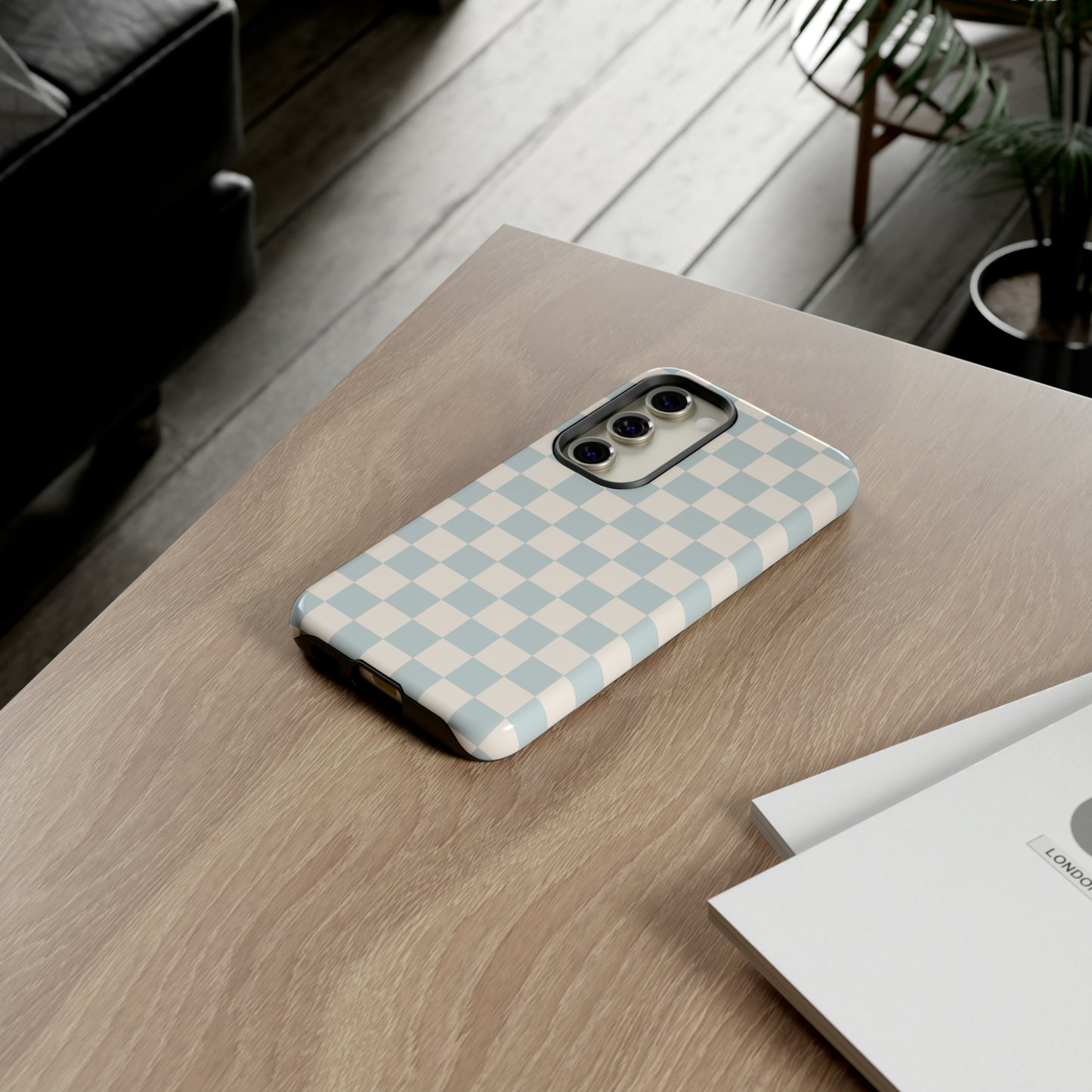 Light Blue Checkers | Tough Phone Case