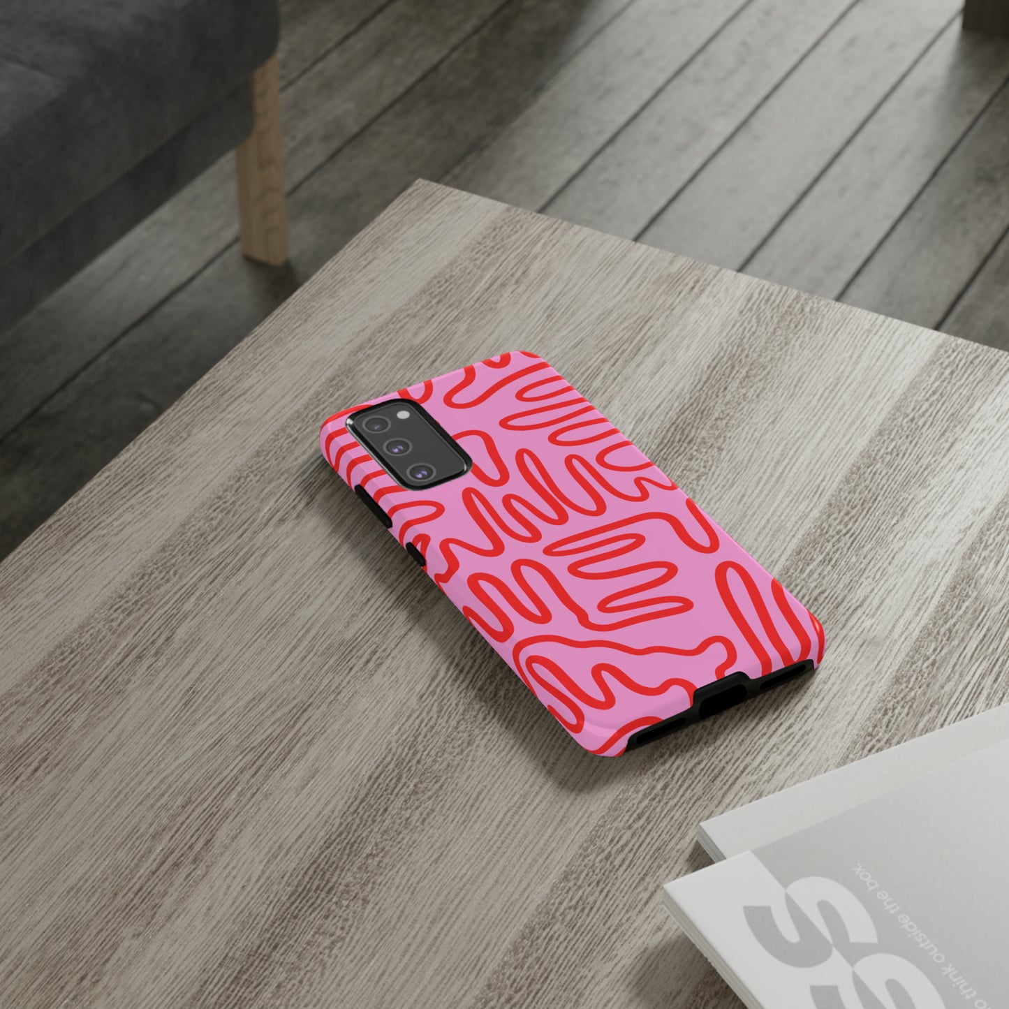 Red and Pink Squigles | Tough Phone Case