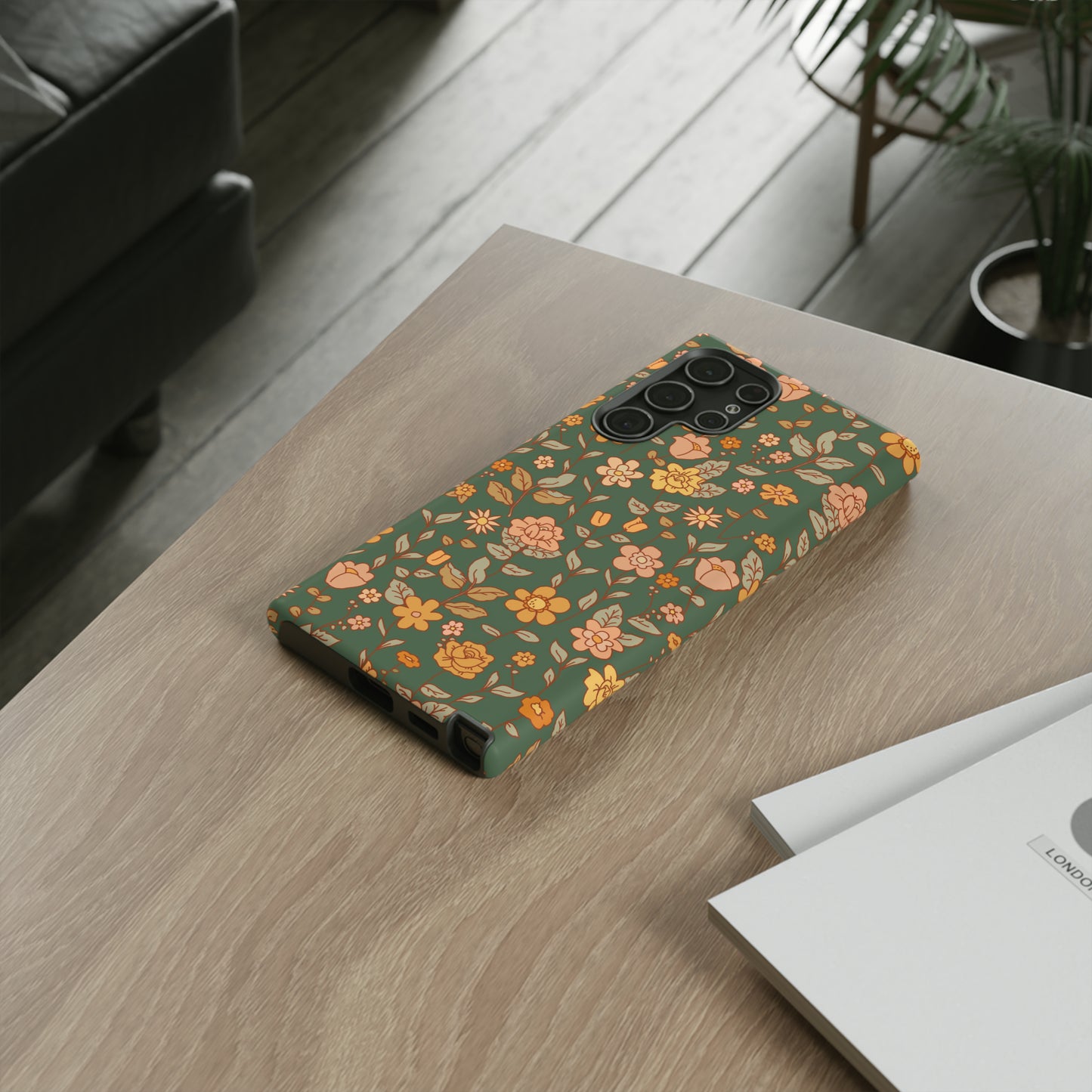 Green Old Fashioned Flowers | Tough Phone Case