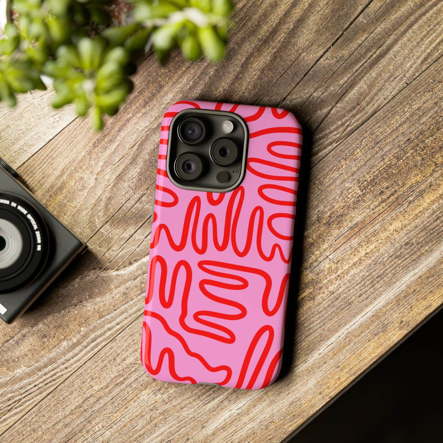 Red and Pink Squigles | Tough Phone Case