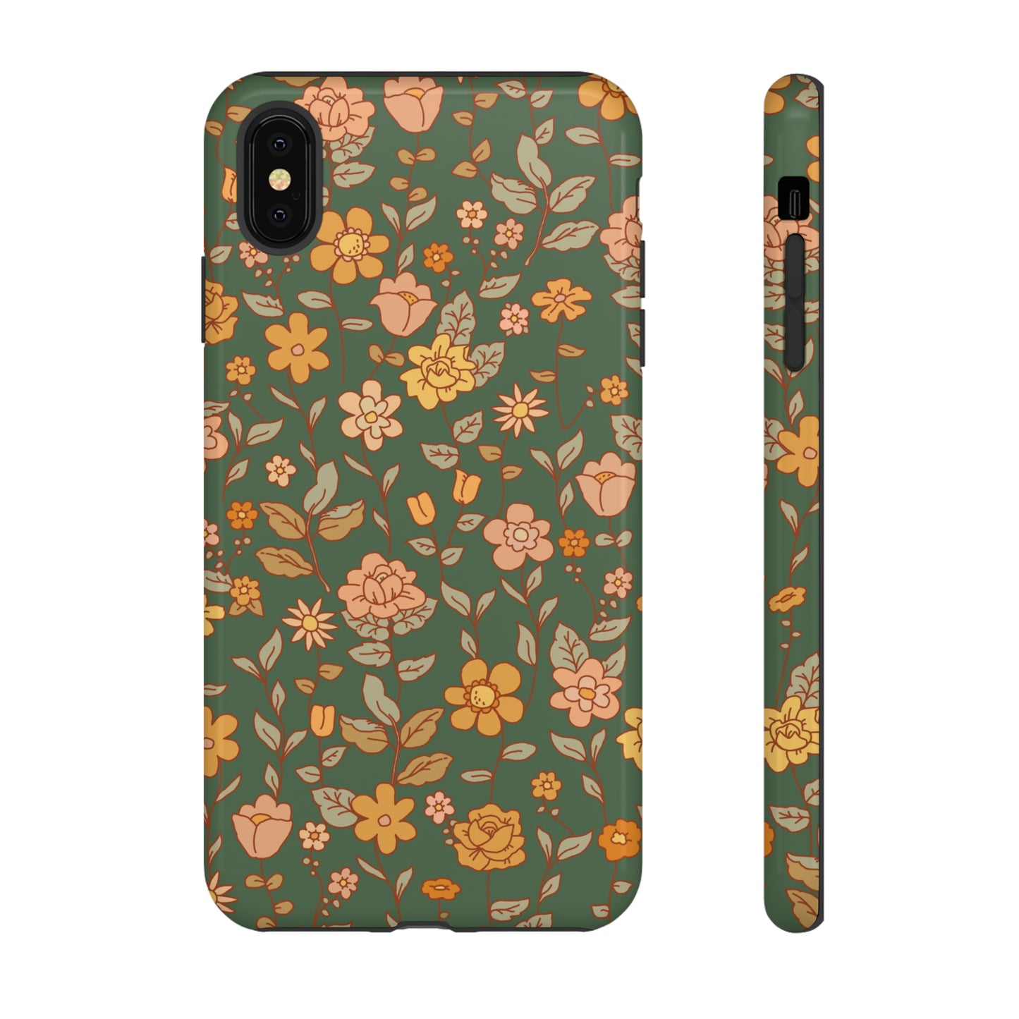 Green Old Fashioned Flowers | Tough Phone Case