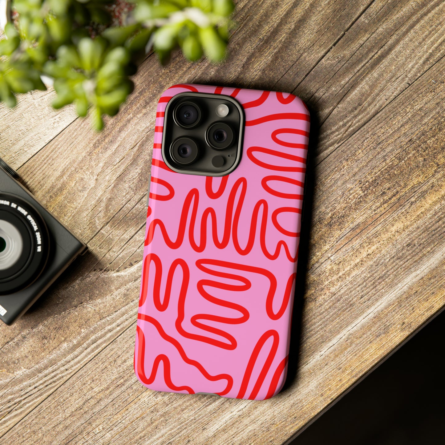 Red and Pink Squigles | Tough Phone Case