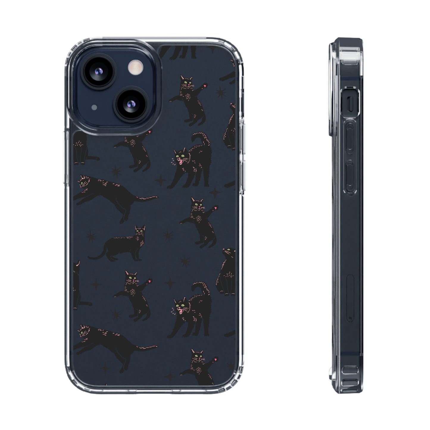 Black Cat Lover Clear Phone Case