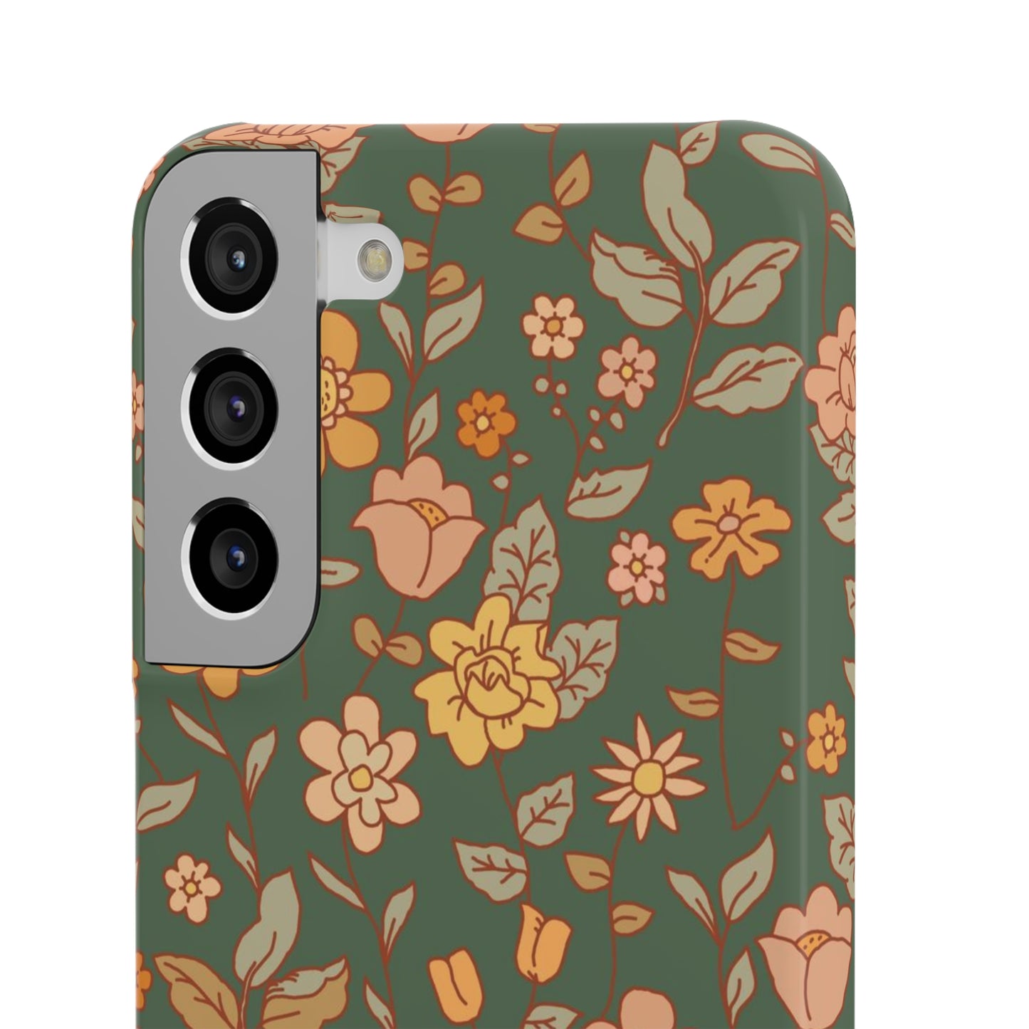 Green Old Fashioned Flowers / Snap Cases