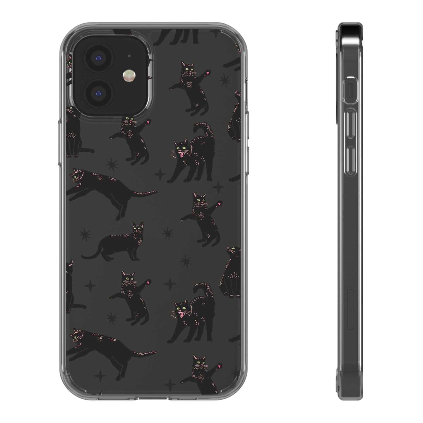 Black Cat Lover Clear Phone Case