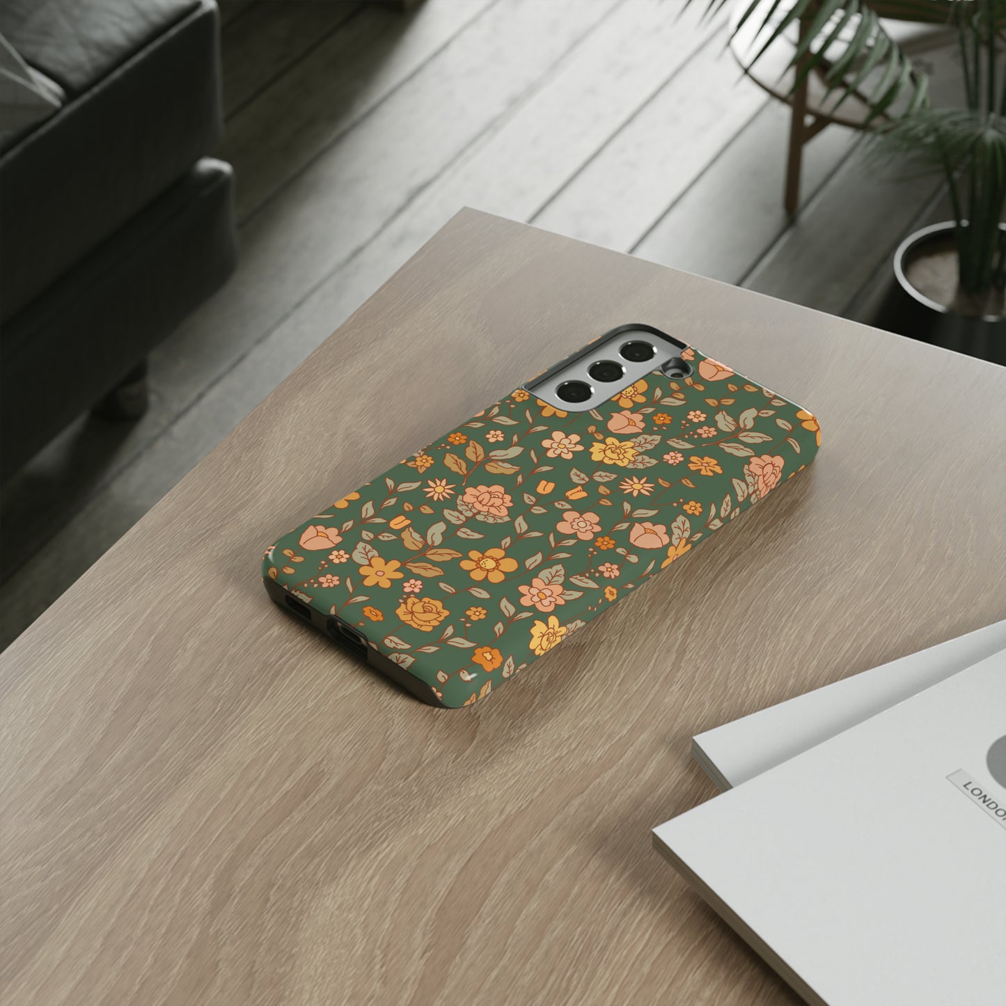 Green Old Fashioned Flowers | Tough Phone Case