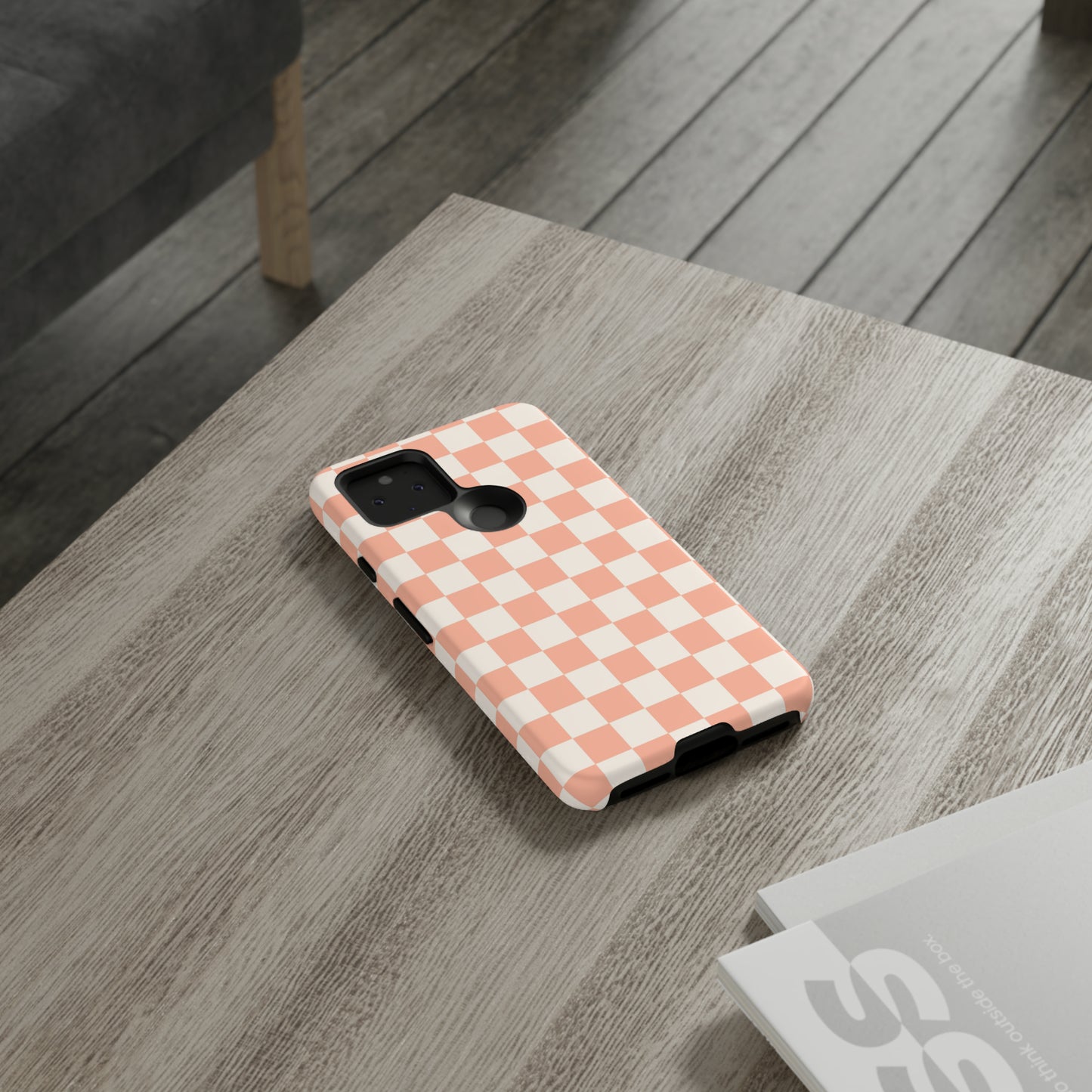 Light Peach Checkers | Tough Phone Case