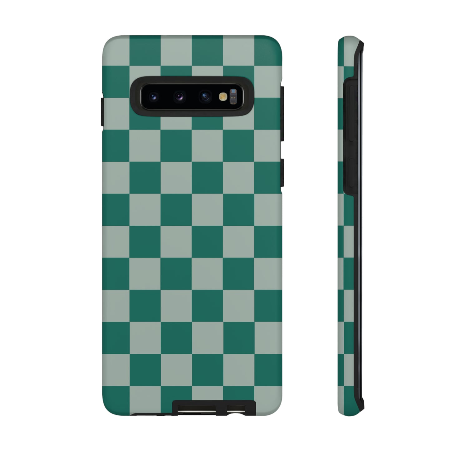 Green on Green Checkerboard | Tough Phone Case