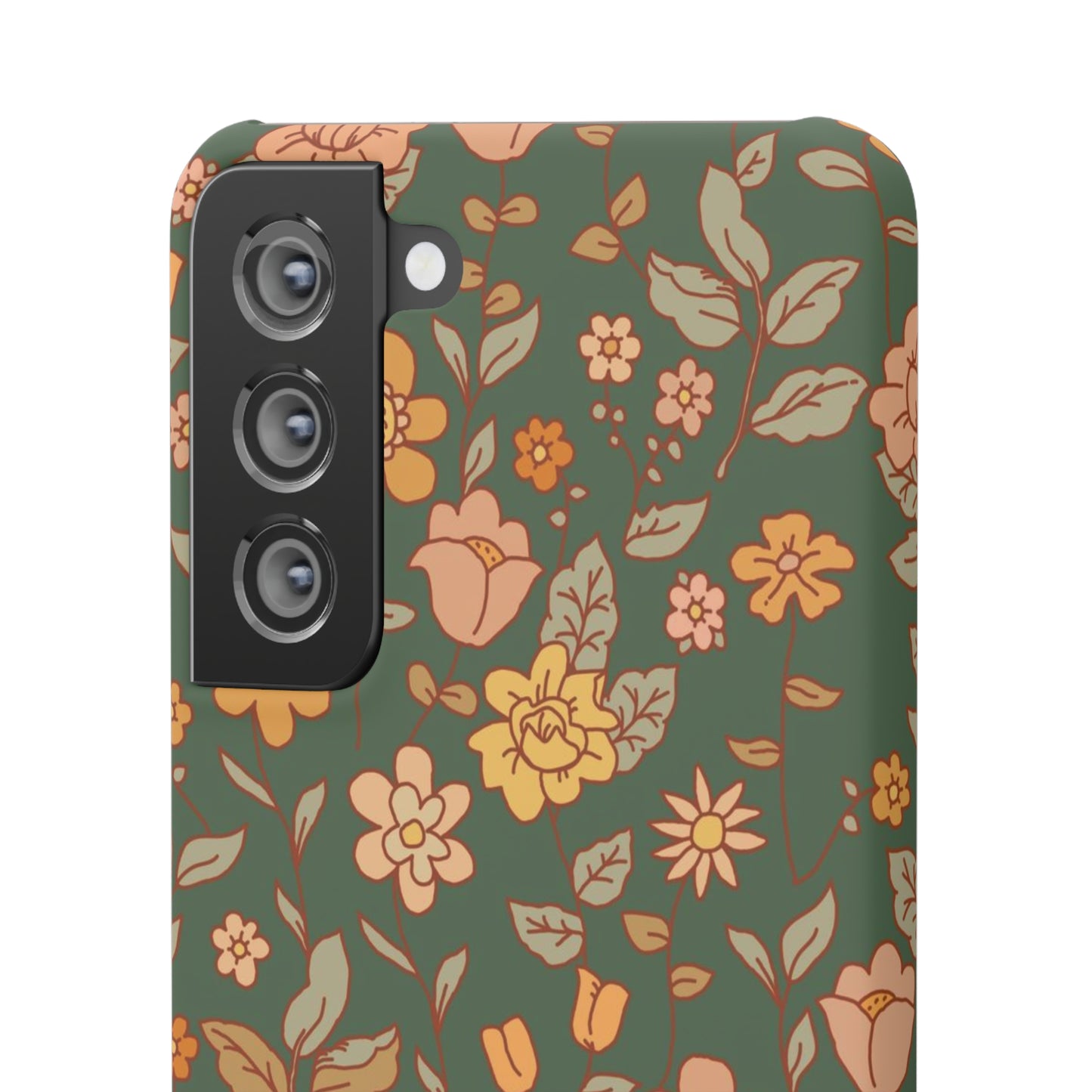 Green Old Fashioned Flowers / Snap Cases