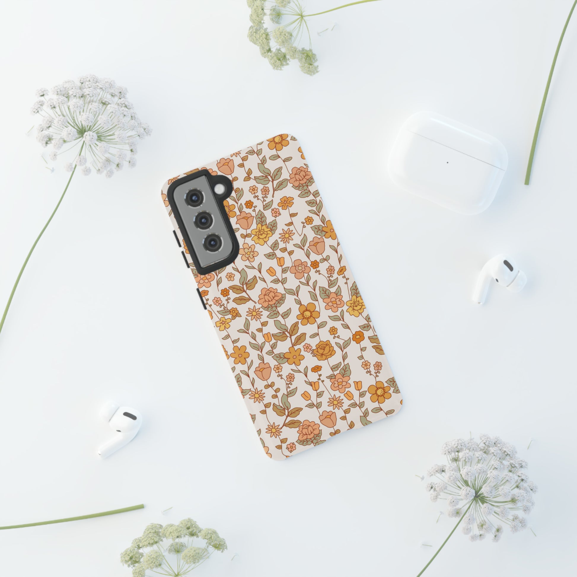 Pastel floral pattern phone case with protective case for modern smartphones