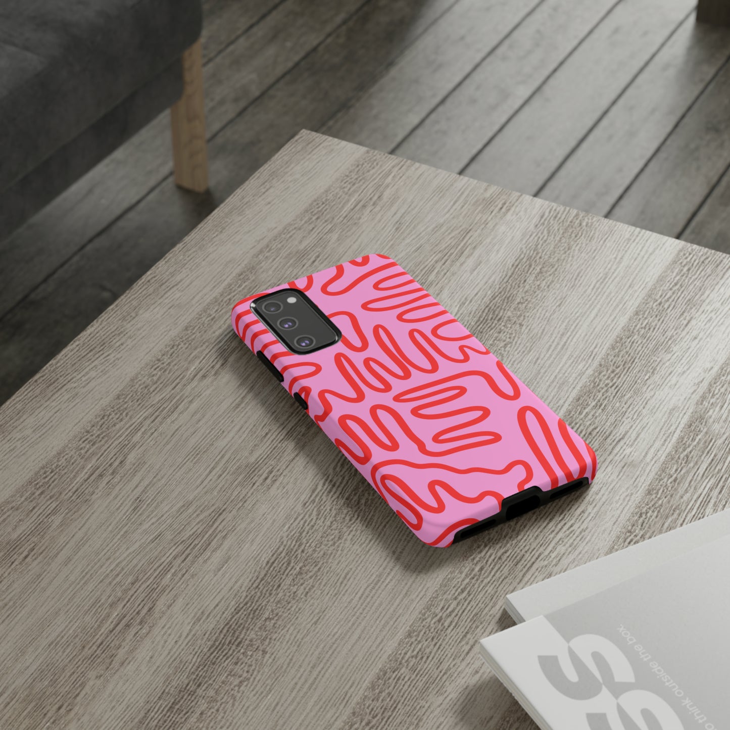 Red and Pink Squigles | Tough Phone Case