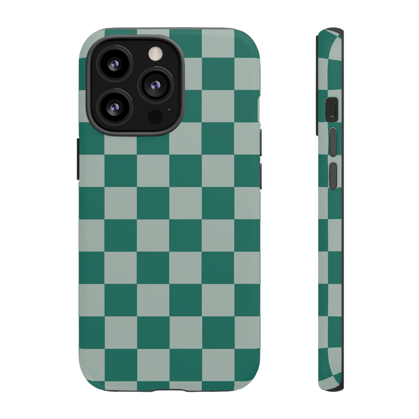 Green on Green Checkerboard | Tough Phone Case