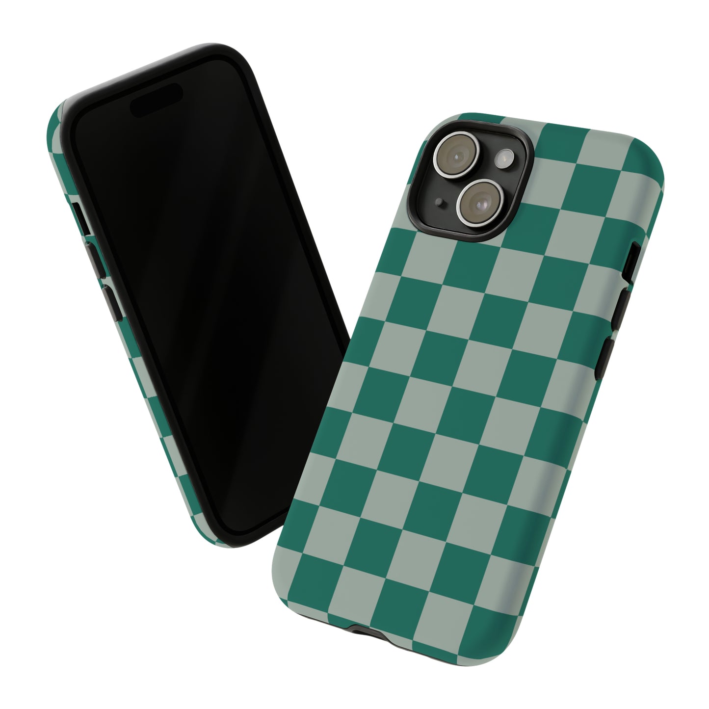 Green on Green Checkerboard | Tough Phone Case