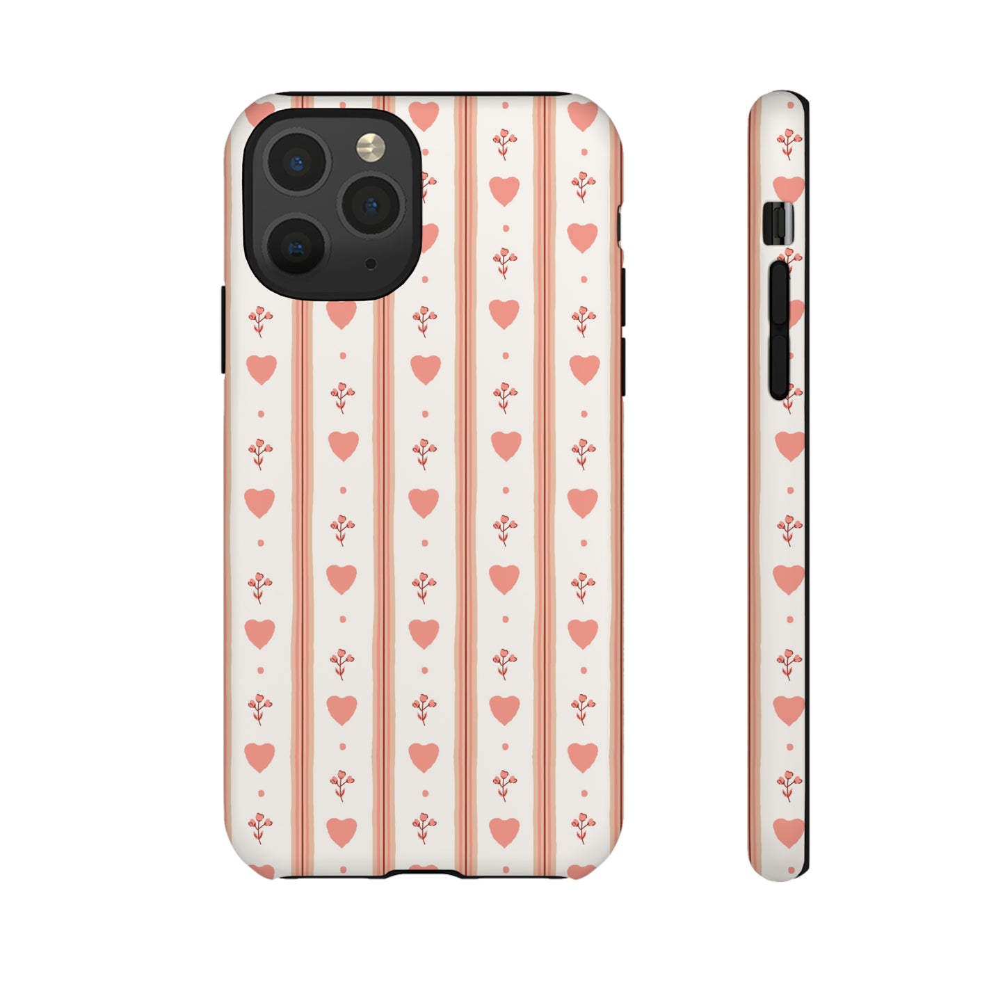 Light Pink Vintage Heart Pattern | Tough Phone Case