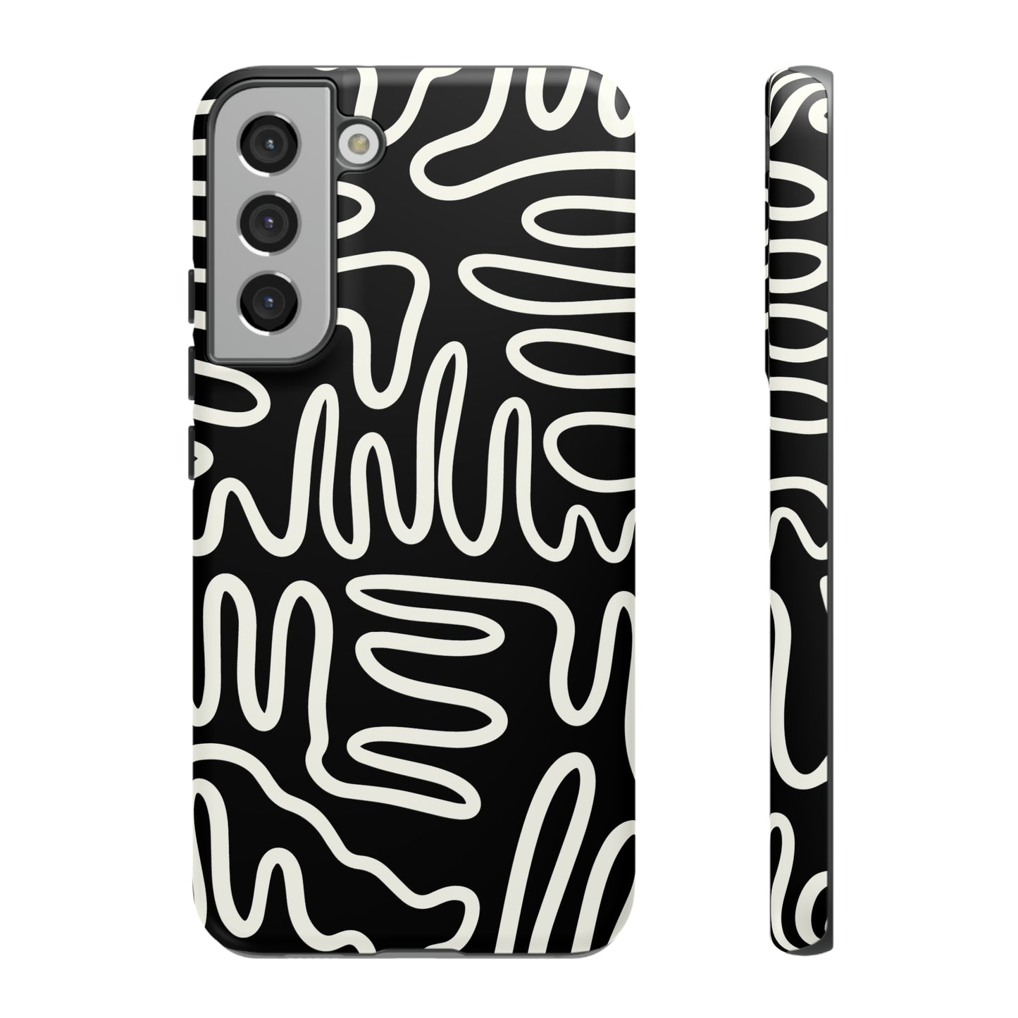 White and Black Squigles | Tough Phone Case