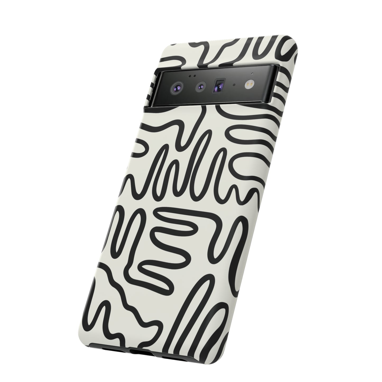 Black and White Squigles | Tough Phone Case