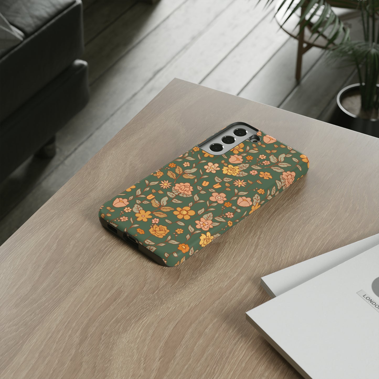 Green Old Fashioned Flowers | Tough Phone Case