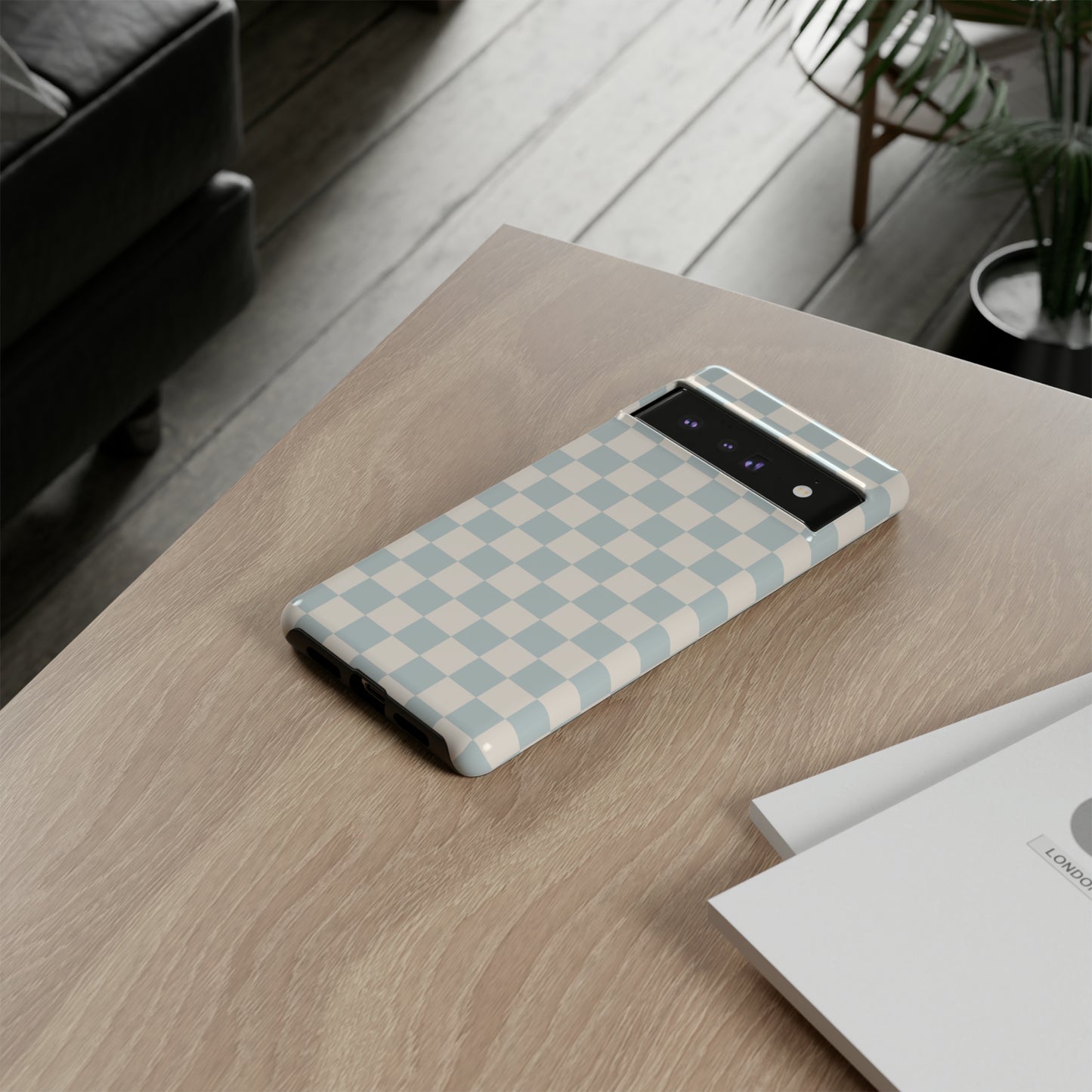 Light Blue Checkers | Tough Phone Case