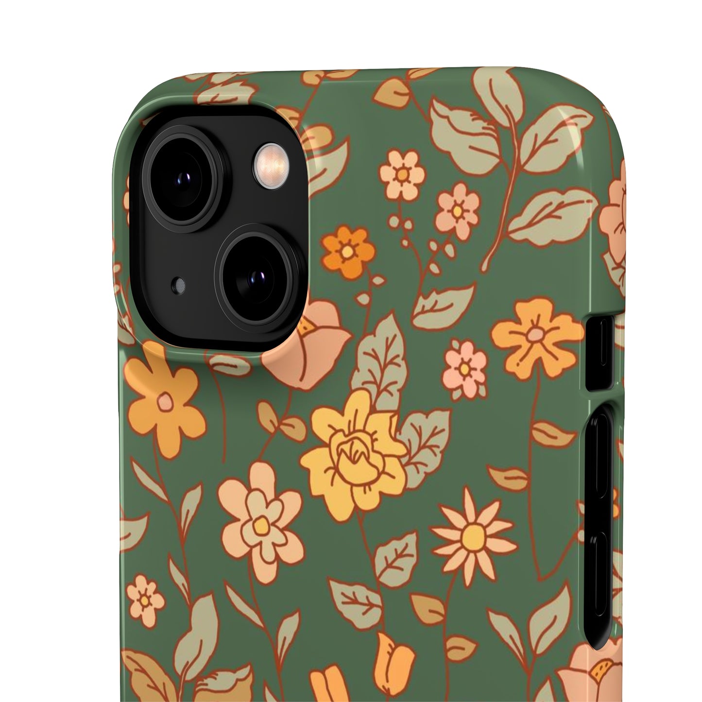 Green Old Fashioned Flowers / Snap Cases