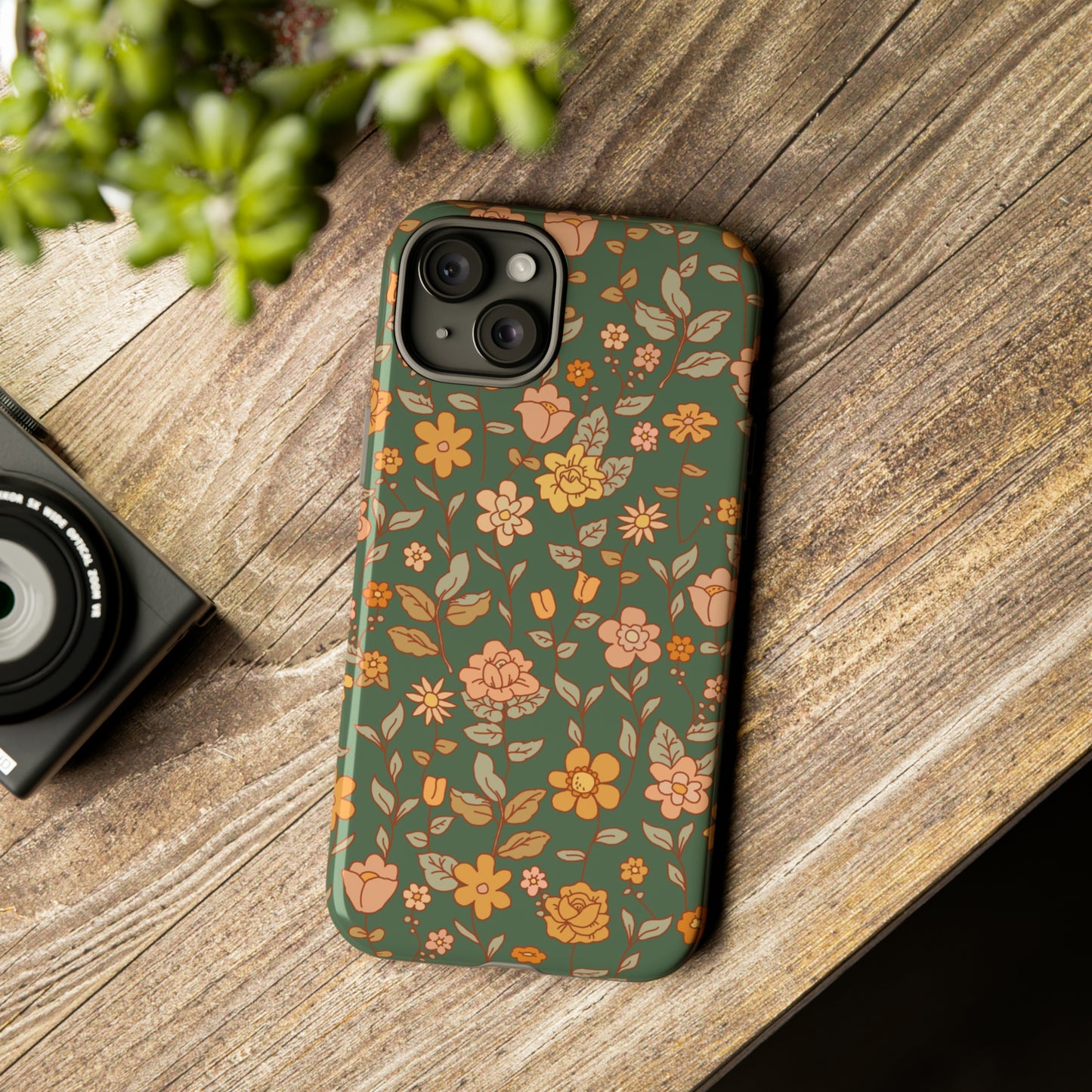 Green Old Fashioned Flowers | Tough Phone Case