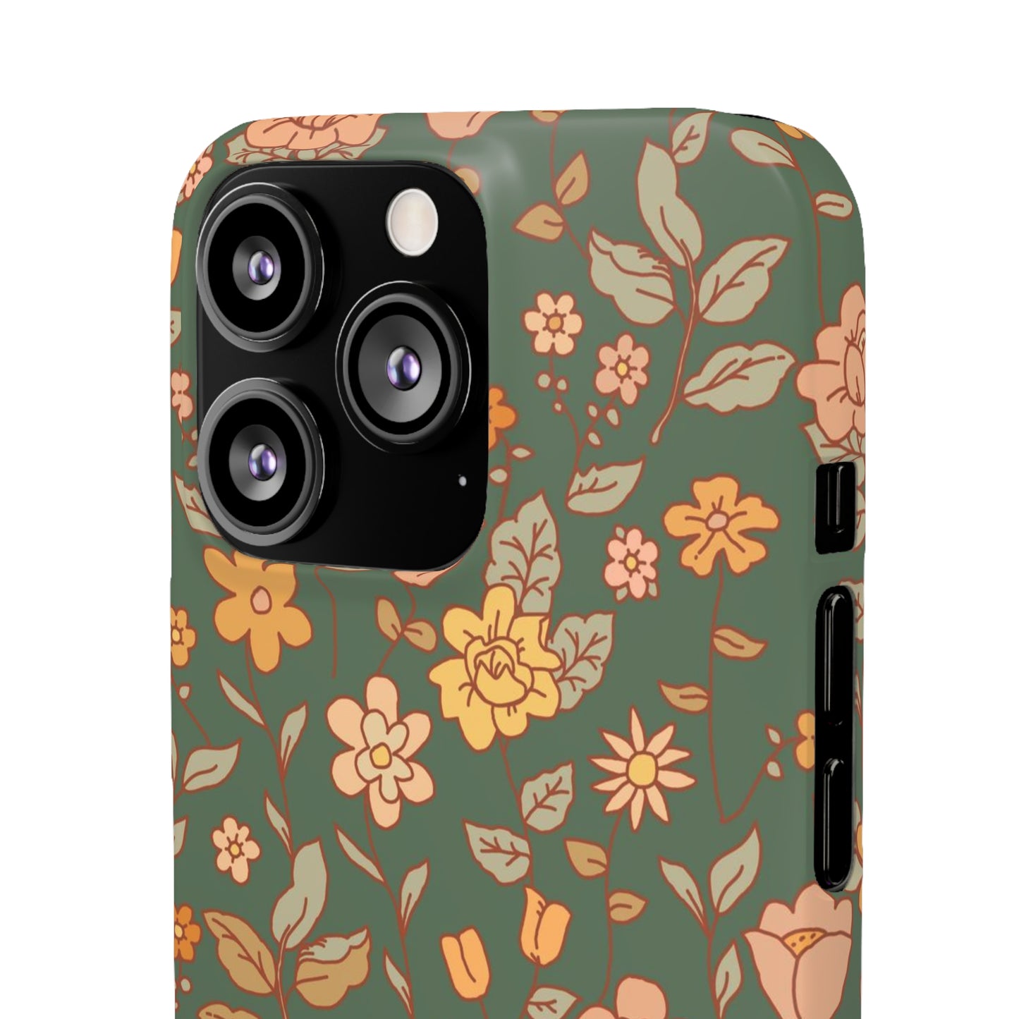 Green Old Fashioned Flowers / Snap Cases