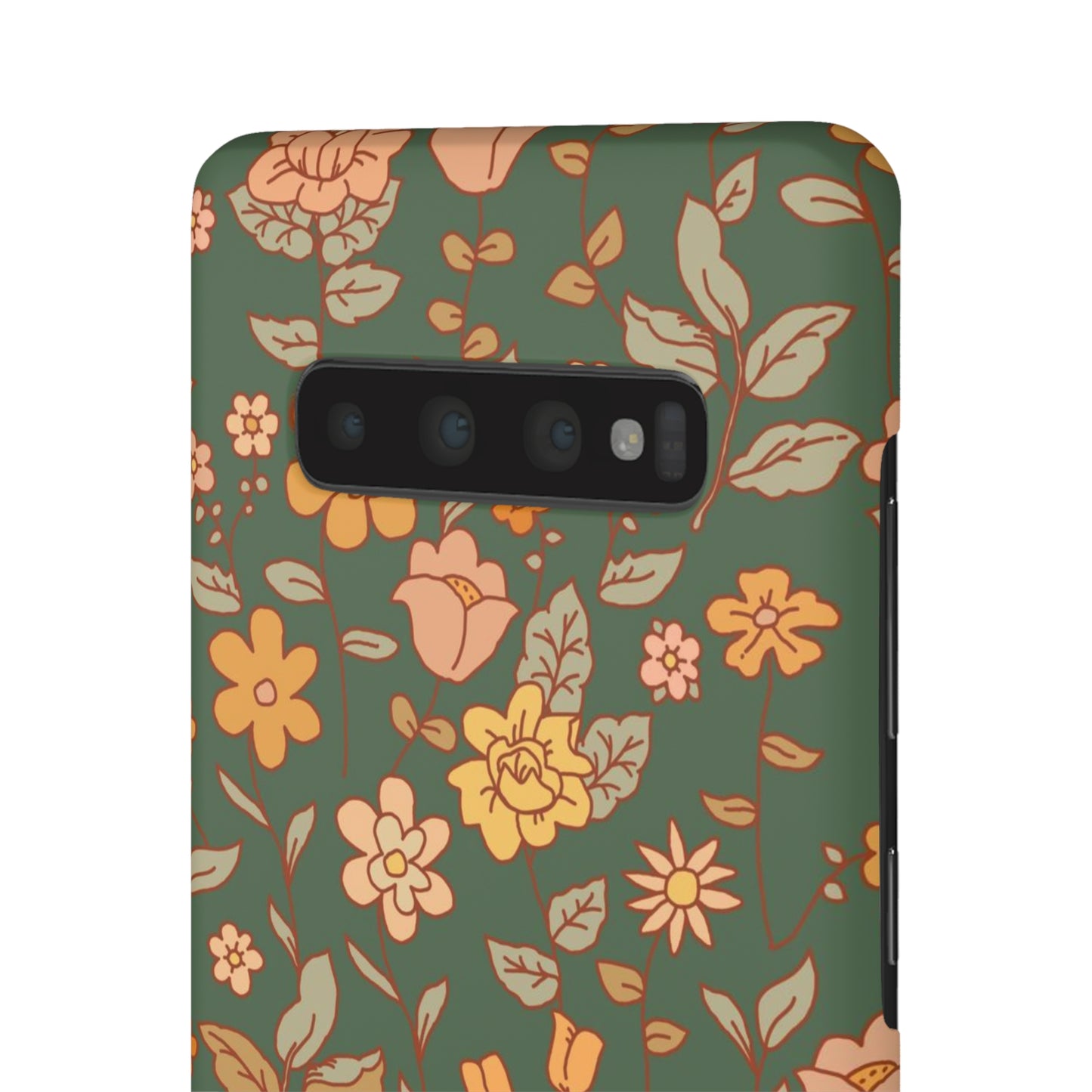 Green Old Fashioned Flowers / Snap Cases