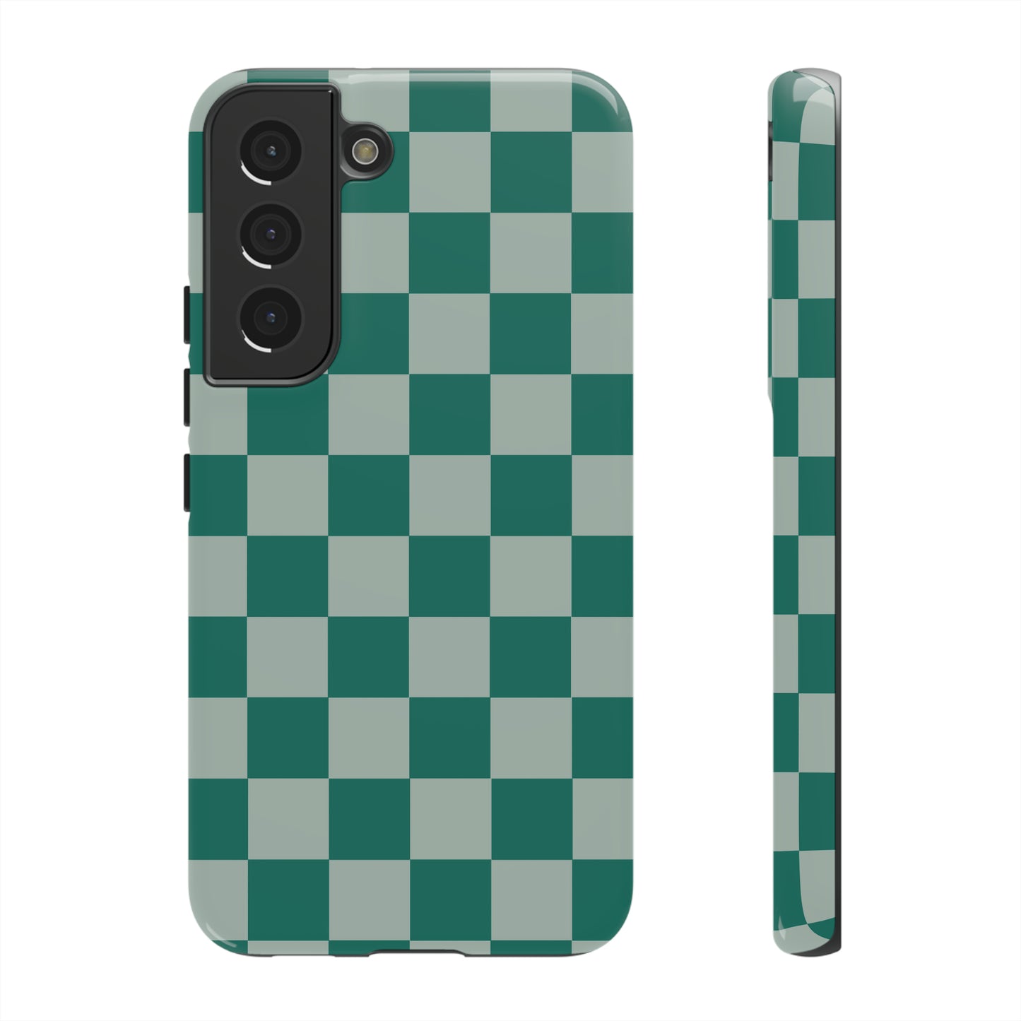 Green on Green Checkerboard | Tough Phone Case