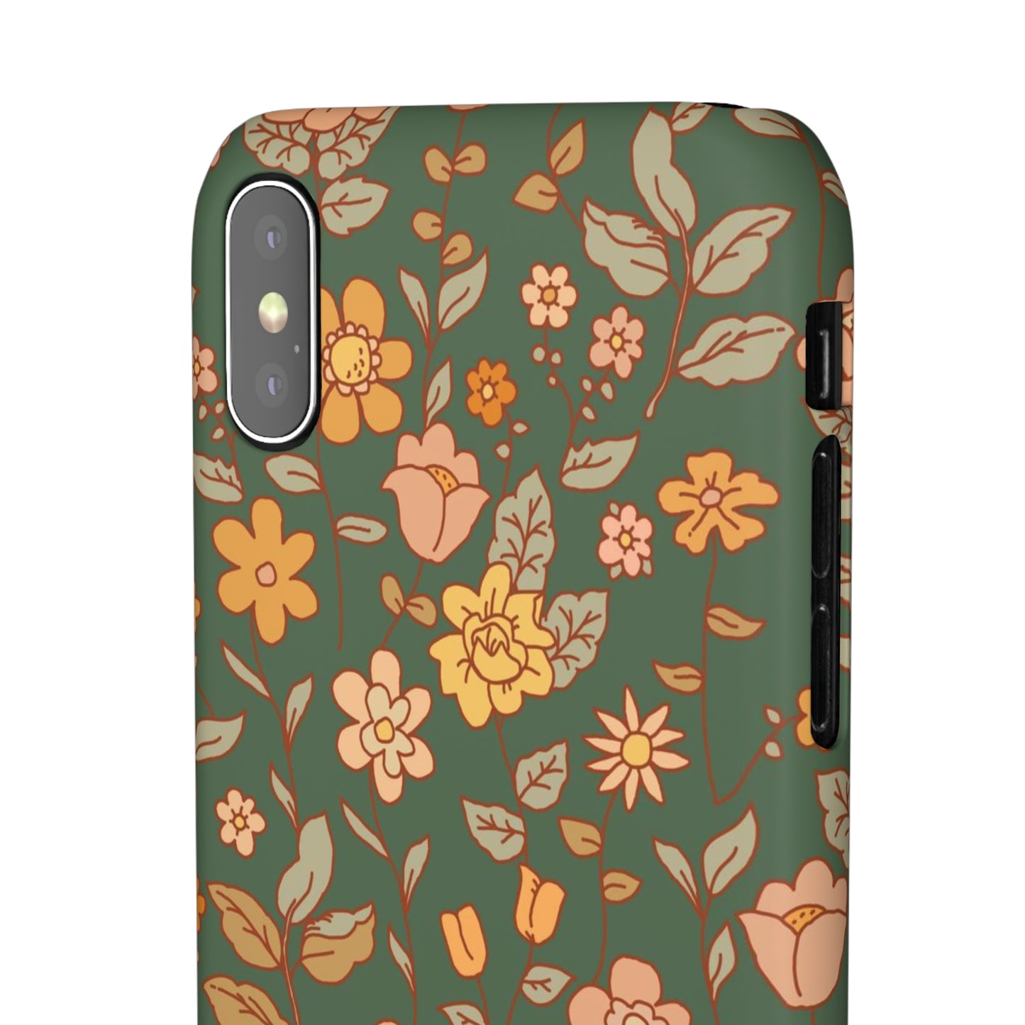 Green Old Fashioned Flowers / Snap Cases