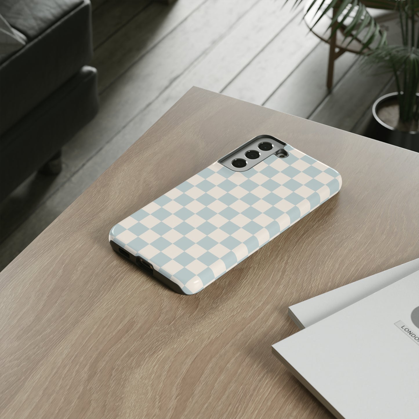 Light Blue Checkers | Tough Phone Case