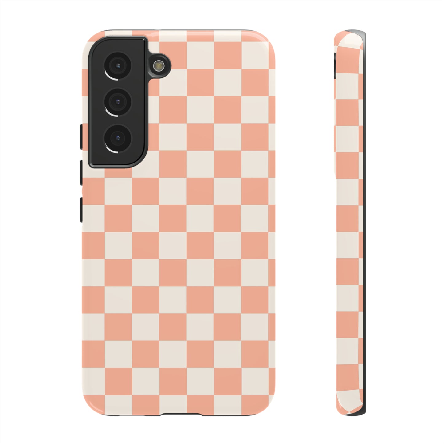 Light Peach Checkers | Tough Phone Case