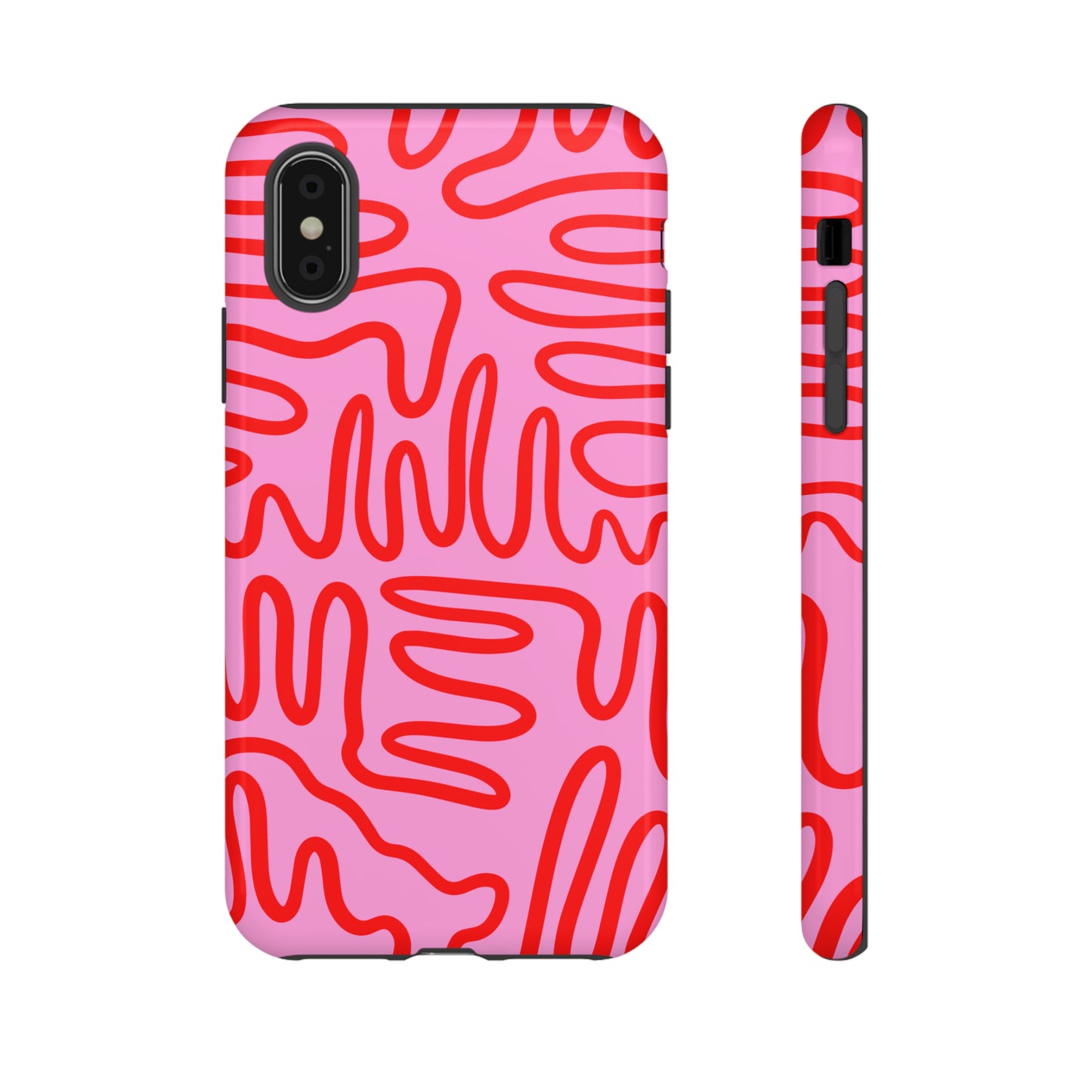 Red and Pink Squigles | Tough Phone Case