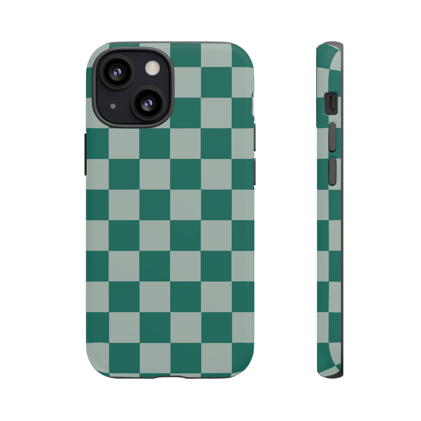 Green on Green Checkerboard | Tough Phone Case