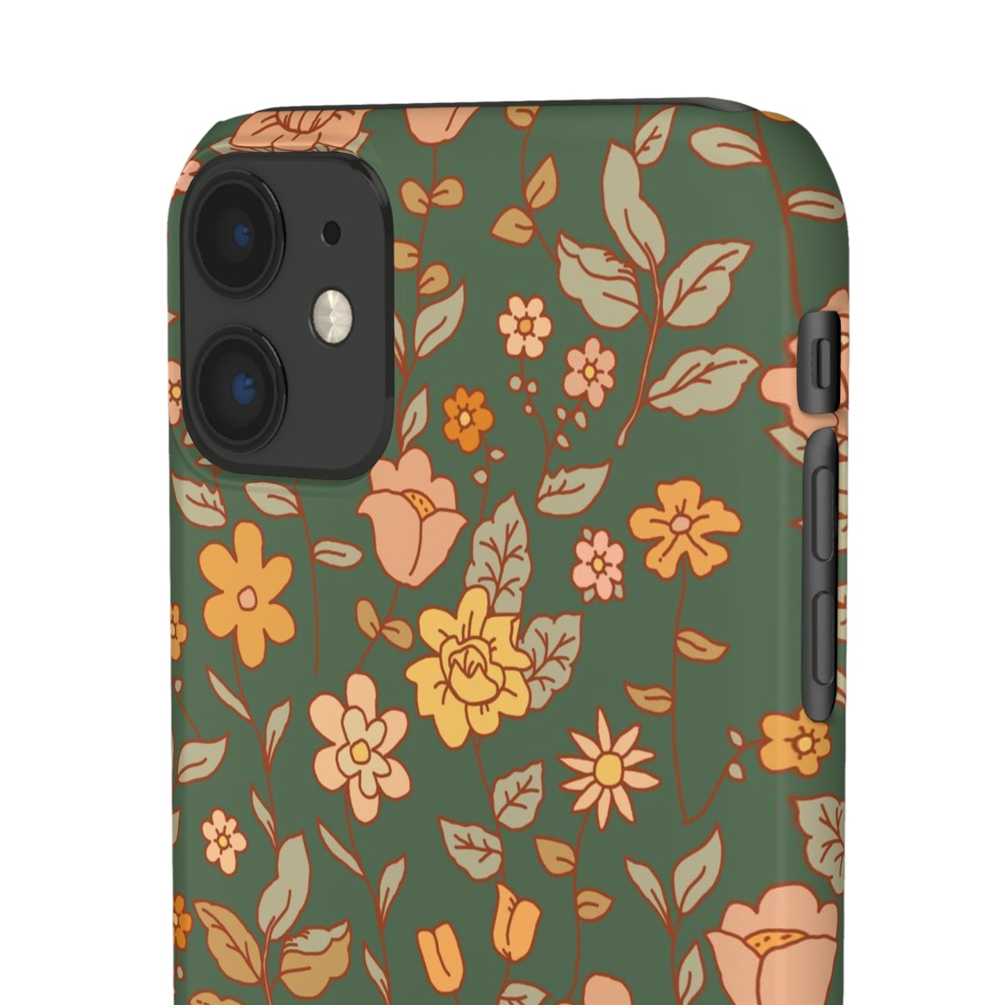 Green Old Fashioned Flowers / Snap Cases