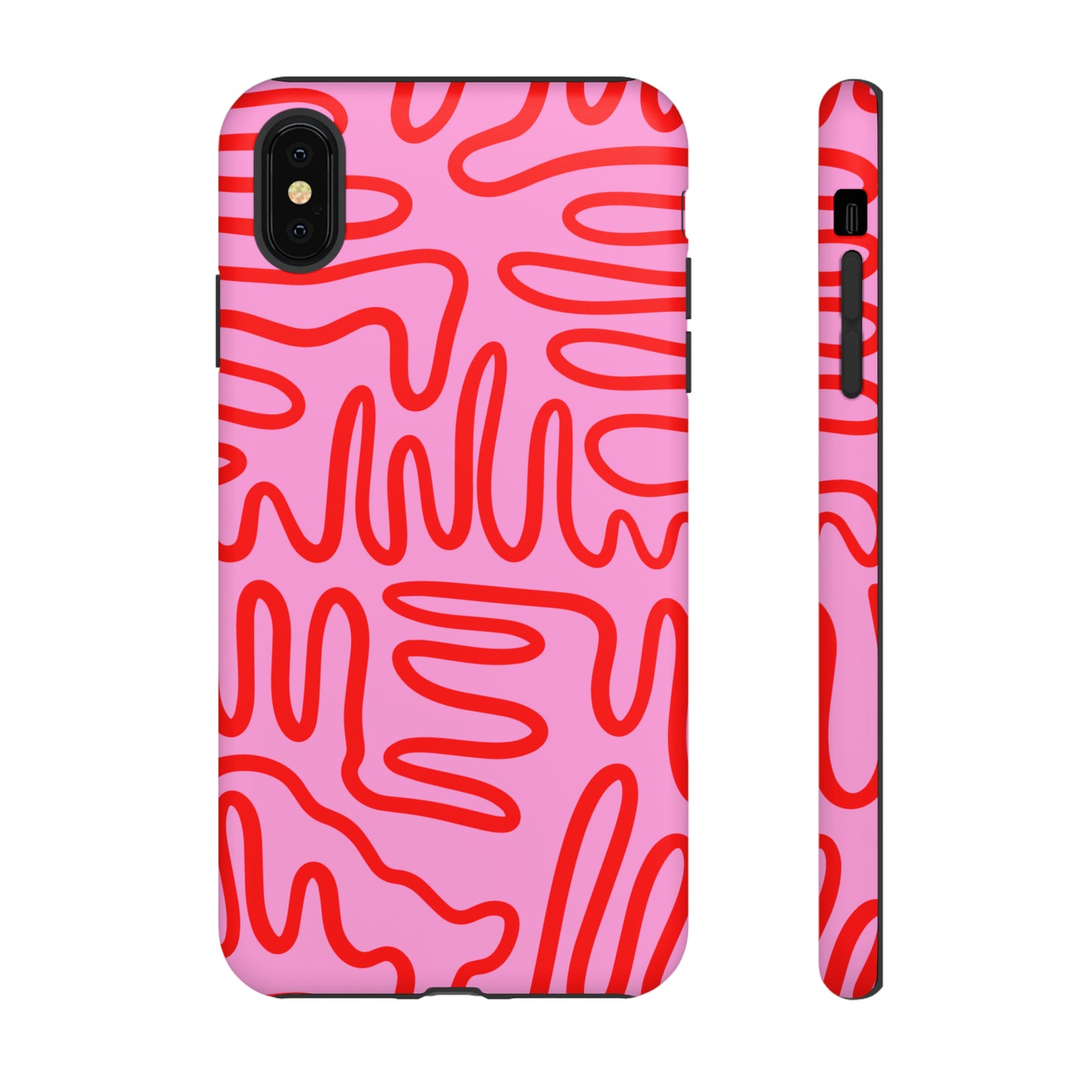 Red and Pink Squigles | Tough Phone Case