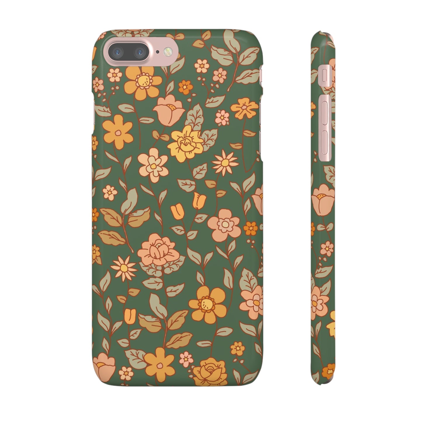 Green Old Fashioned Flowers / Snap Cases