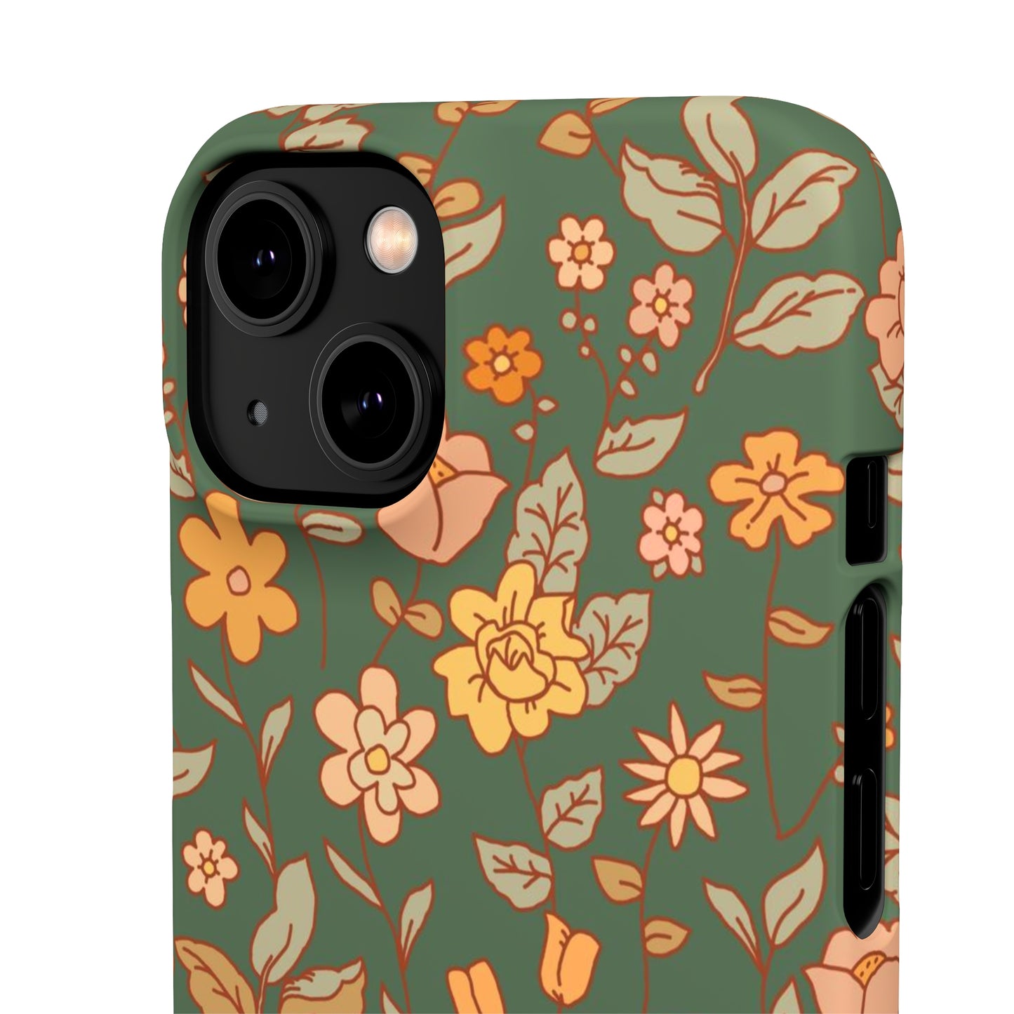 Green Old Fashioned Flowers / Snap Cases