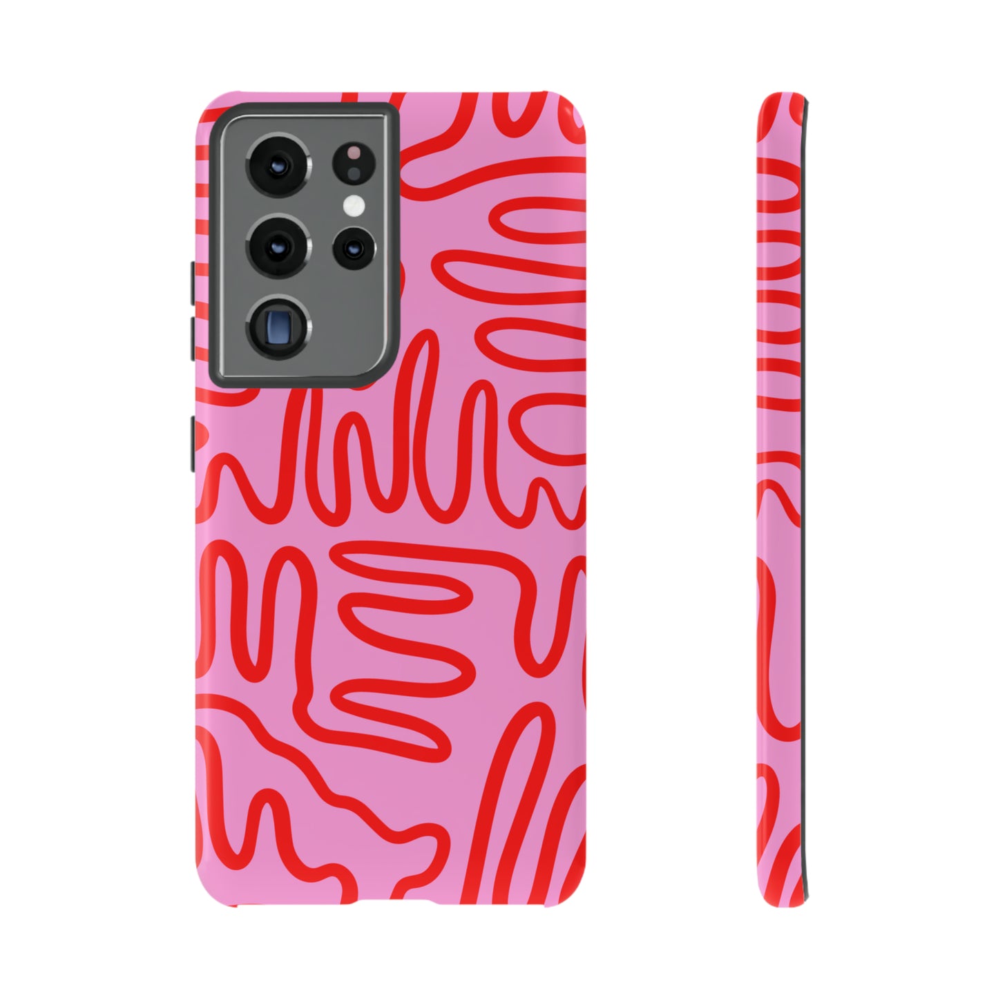 Red and Pink Squigles | Tough Phone Case