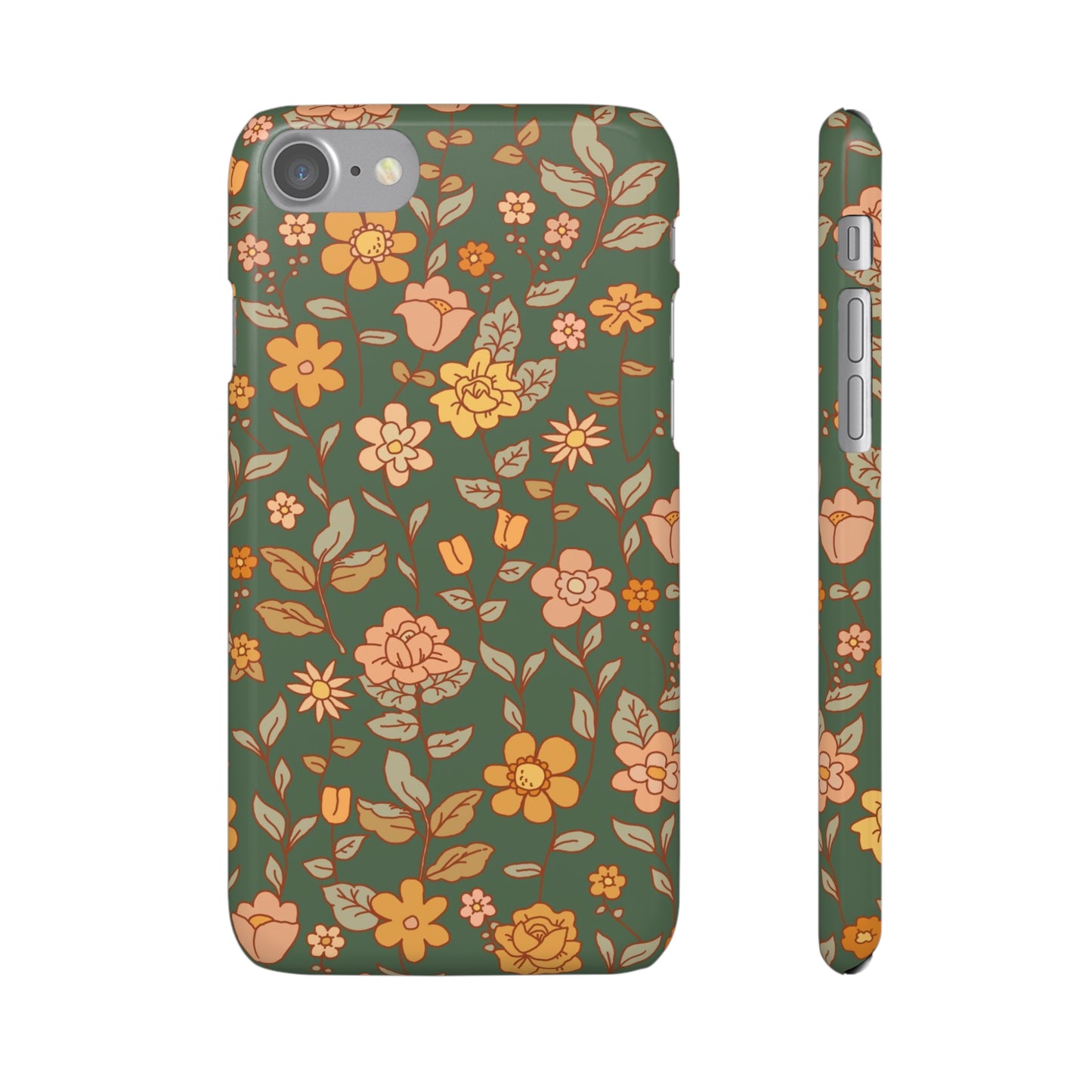 Green Old Fashioned Flowers / Snap Cases