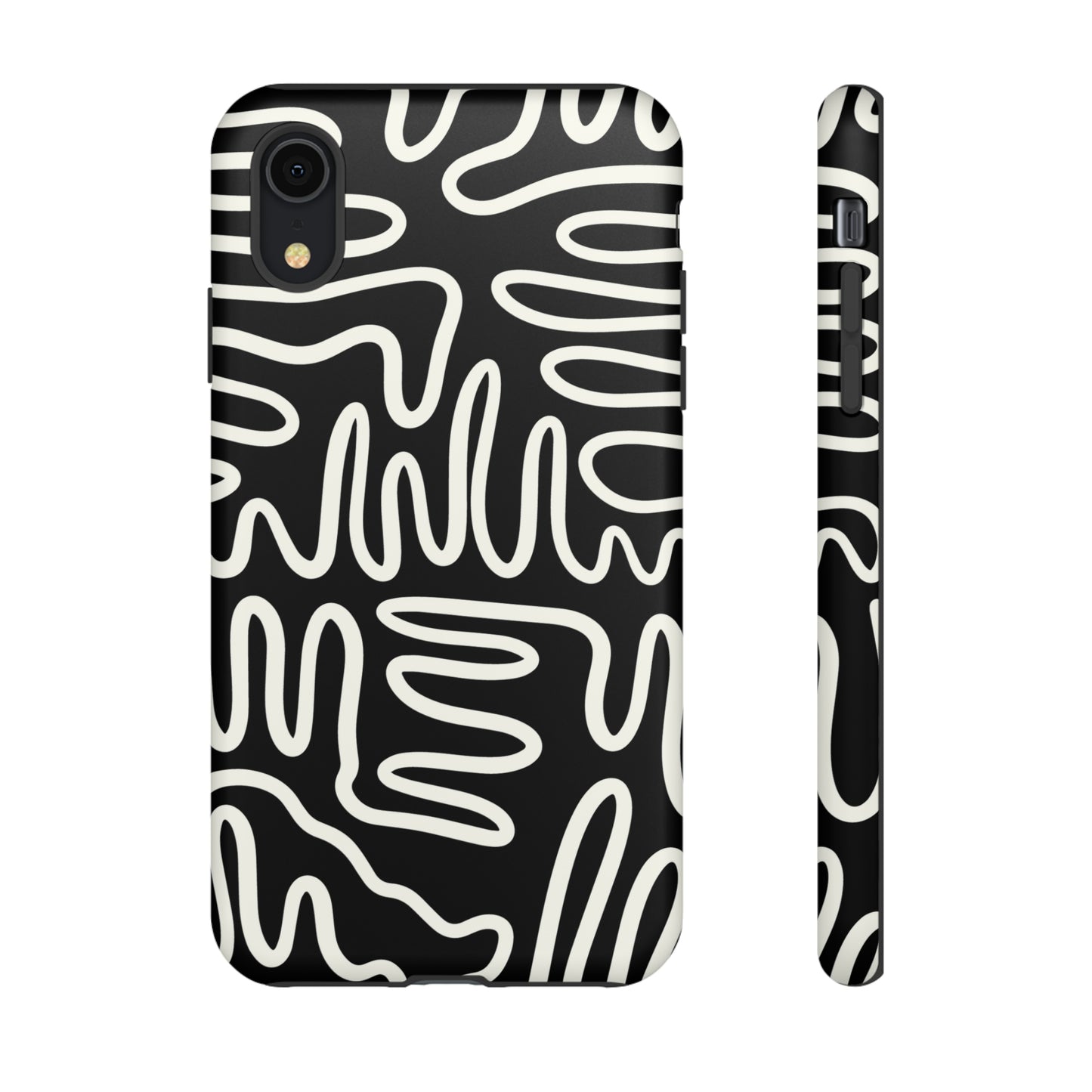 White and Black Squigles | Tough Phone Case