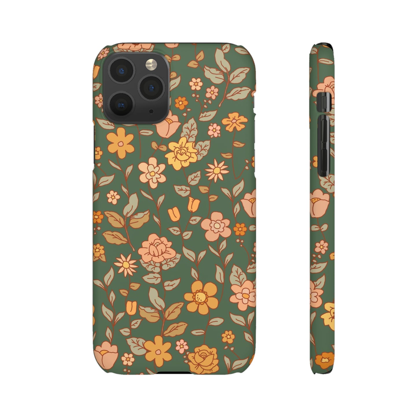 Green Old Fashioned Flowers / Snap Cases