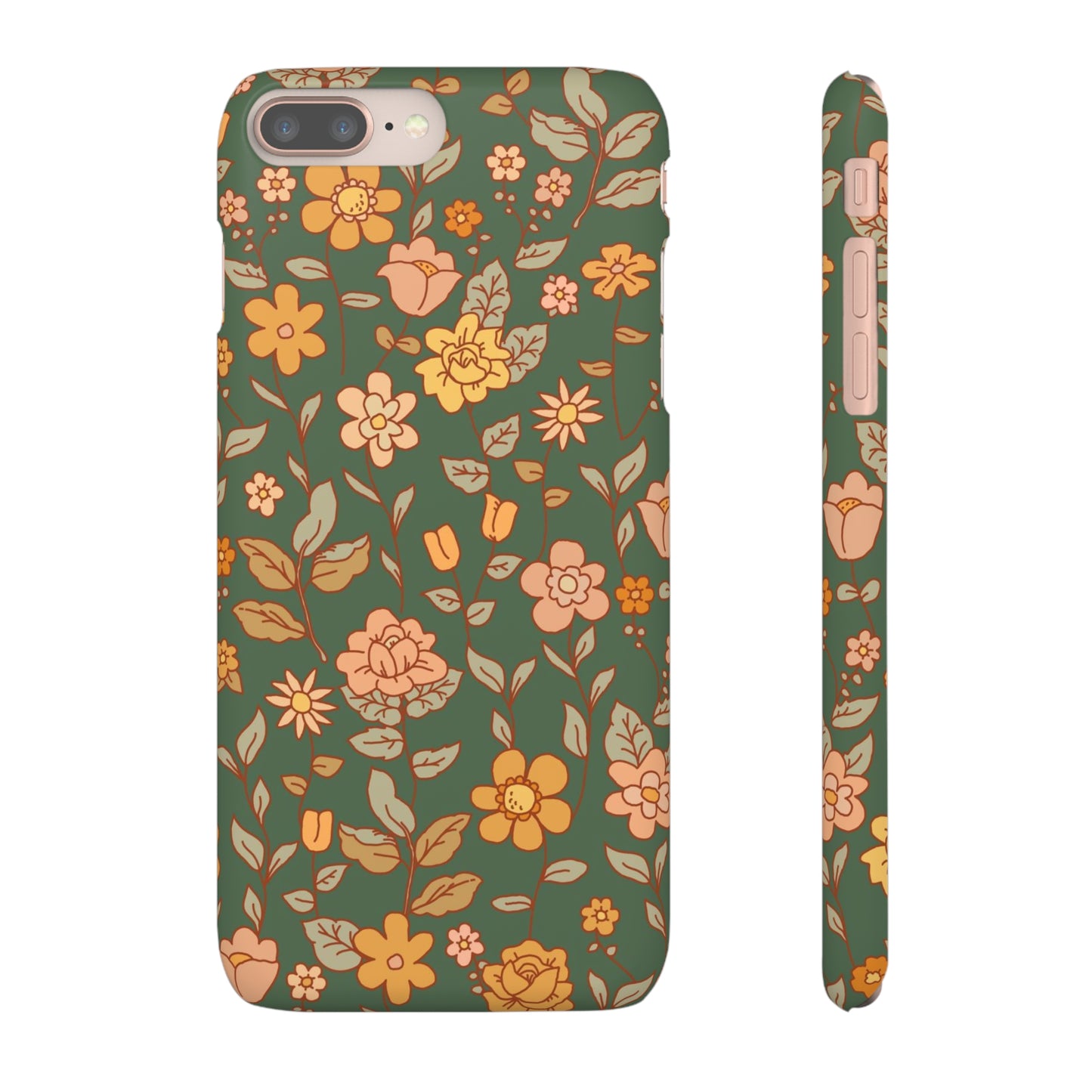 Green Old Fashioned Flowers / Snap Cases