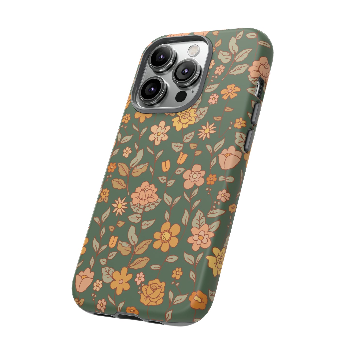 Green Old Fashioned Flowers | Tough Phone Case