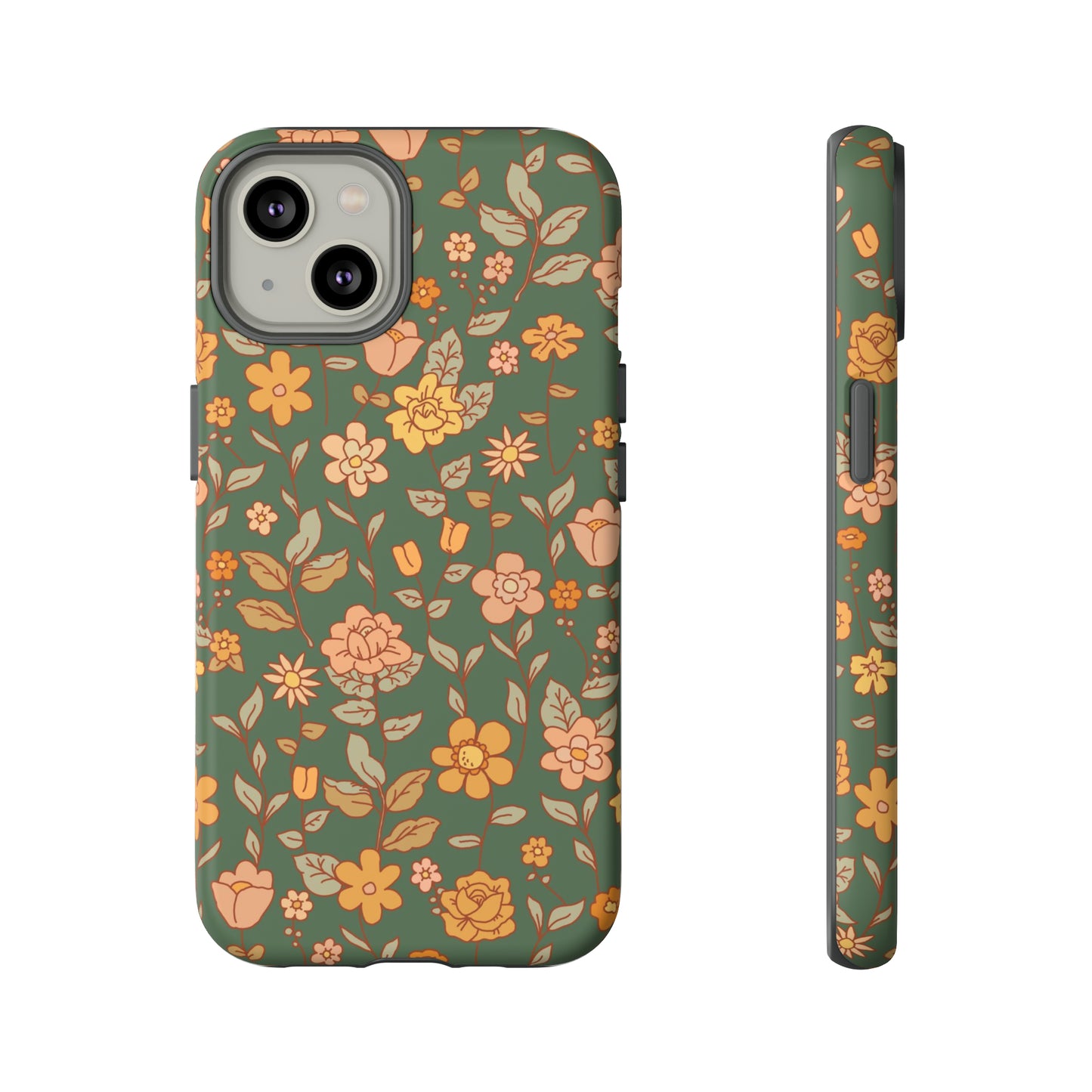 Green Old Fashioned Flowers | Tough Phone Case