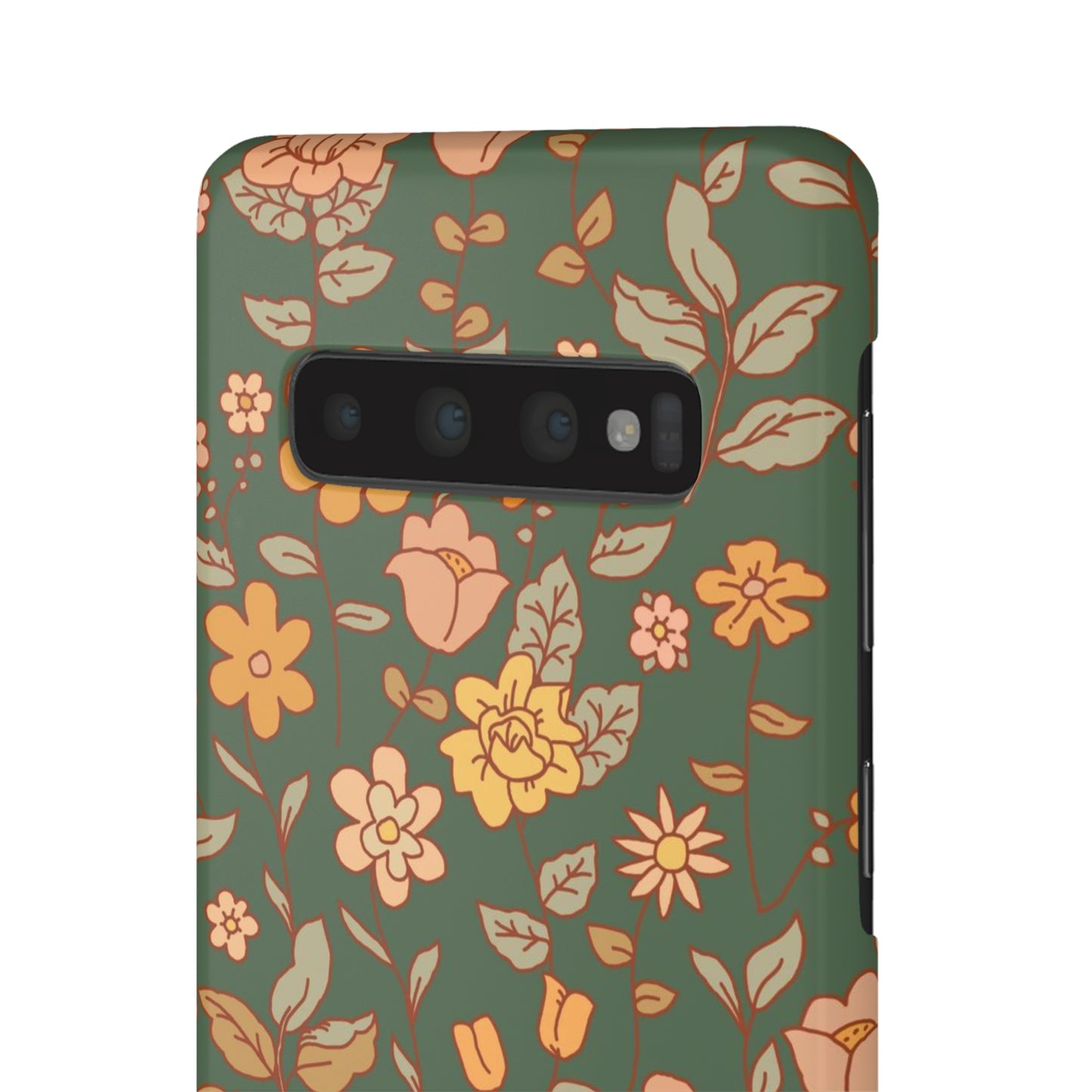 Green Old Fashioned Flowers / Snap Cases