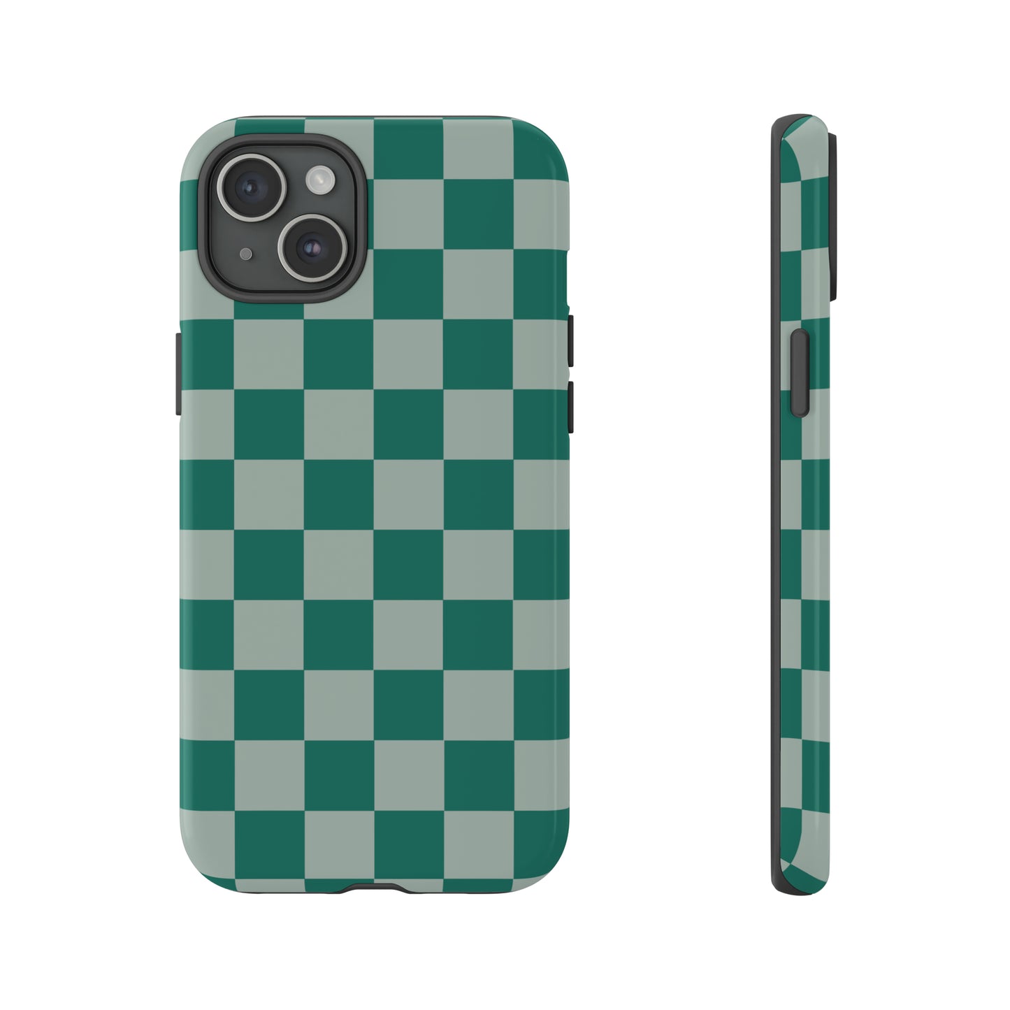 Green on Green Checkerboard | Tough Phone Case